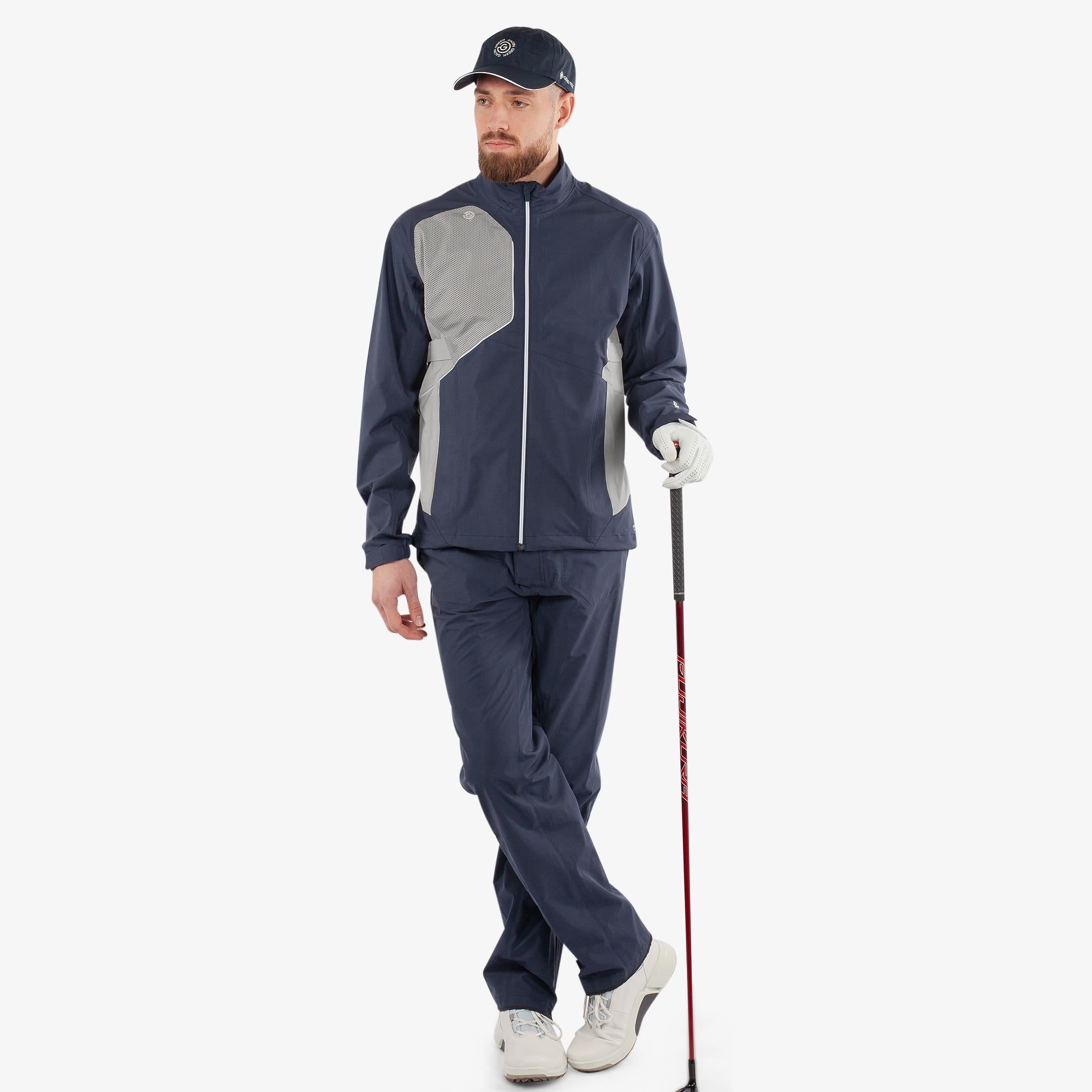Galvin Green Ames Dryvr Pertex Mens Waterproof Golf Jacket Navy/Cool Grey
