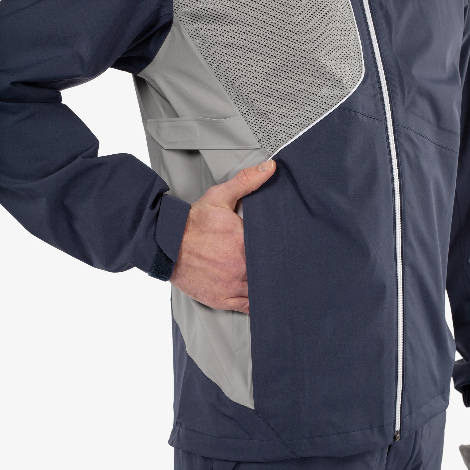 Galvin Green Ames Dryvr Pertex Mens Waterproof Golf Jacket Navy/Cool Grey