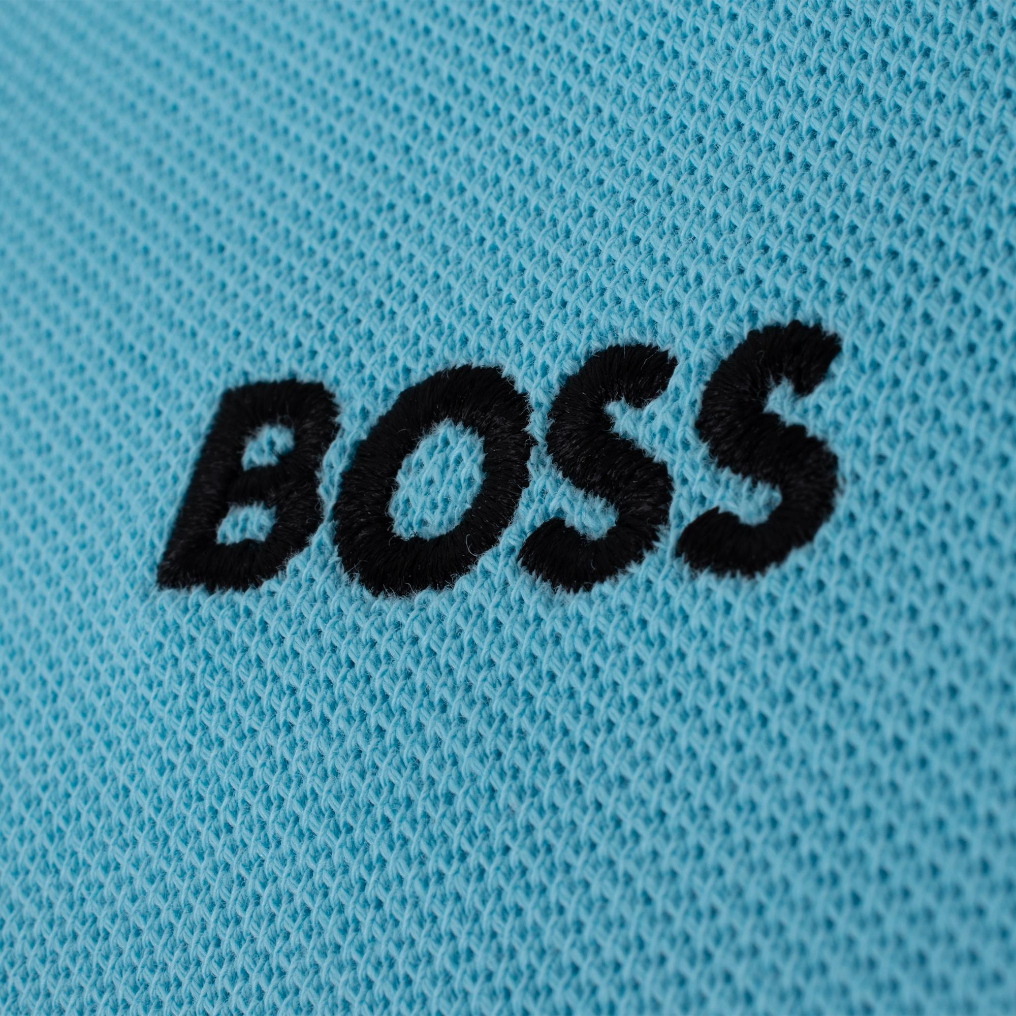 Boss Paddy Cotton Pique Mens Polo Shirt Turquoise