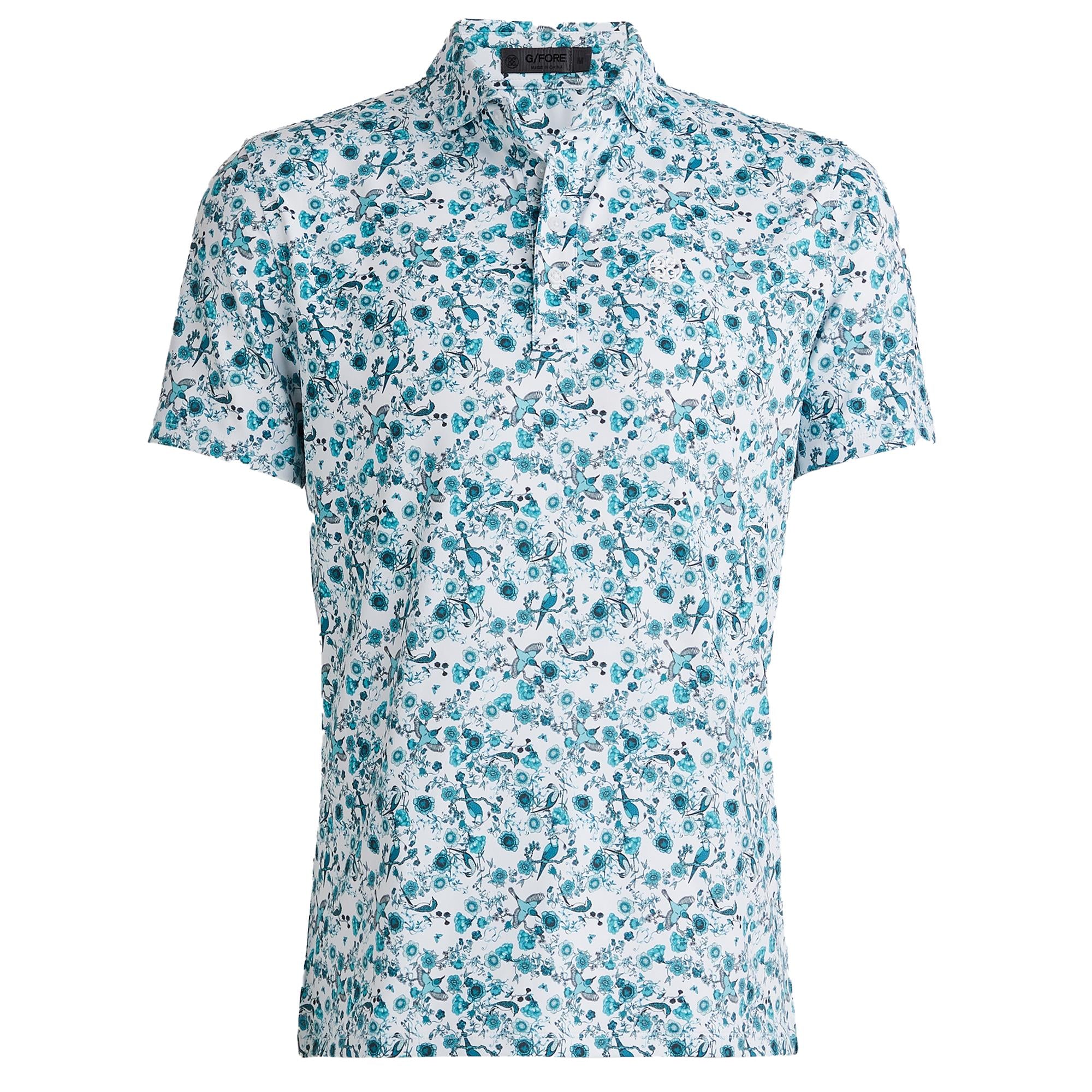 G/FORE Botanic Garden Tech Jersey Mens Golf Polo Shirt Mineral