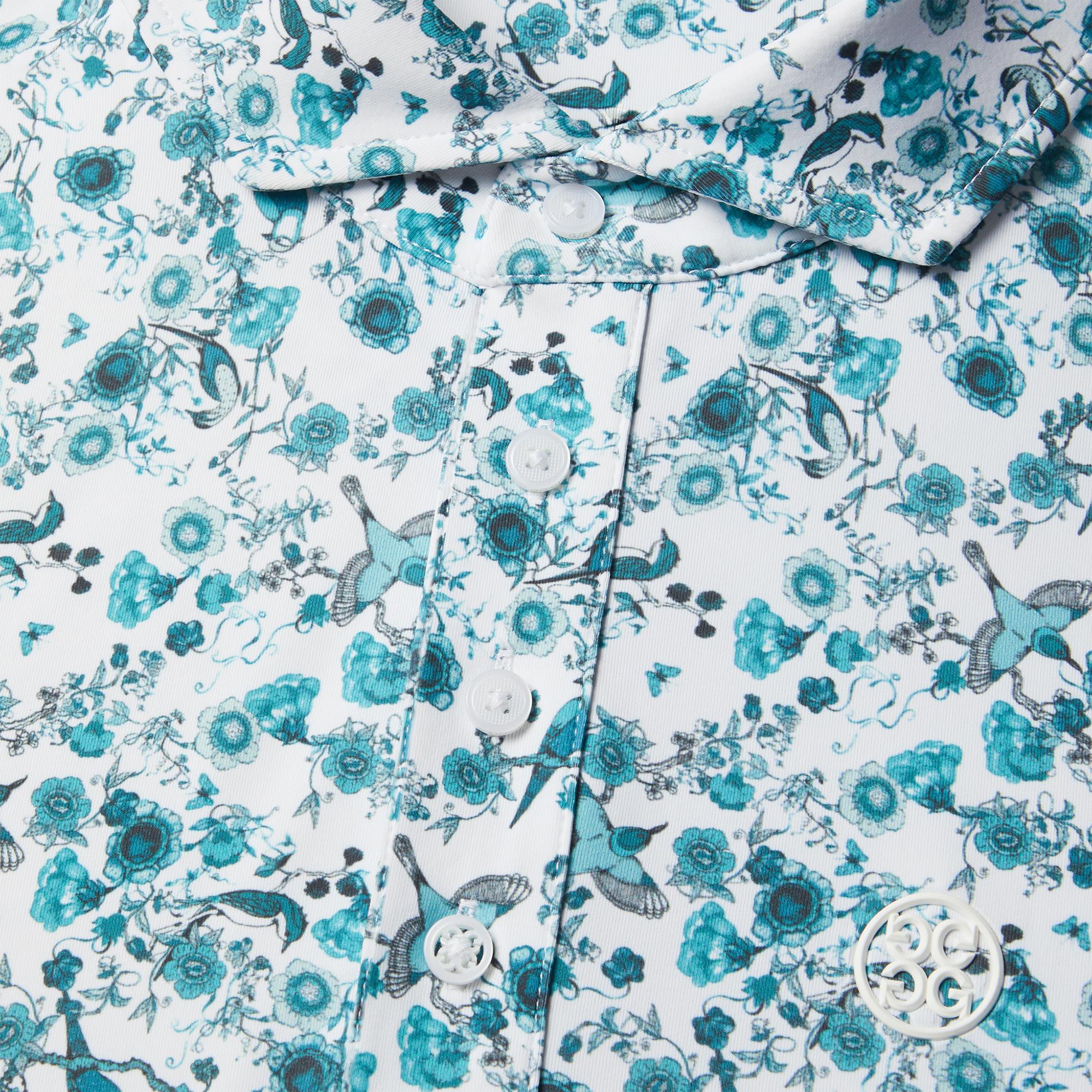 G/FORE Botanic Garden Tech Jersey Mens Golf Polo Shirt Mineral