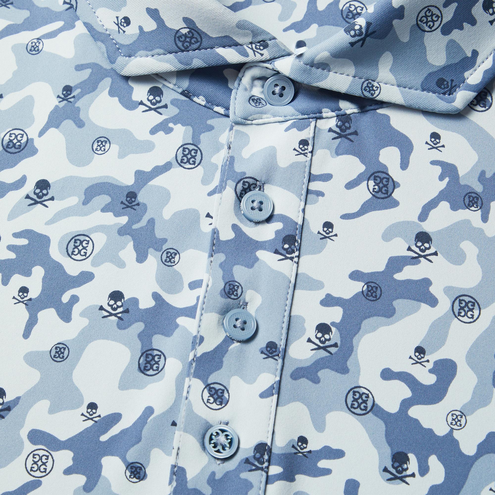 G/FORE Mapped Icon Camo Tech Jersey Mens Golf Polo FJORD