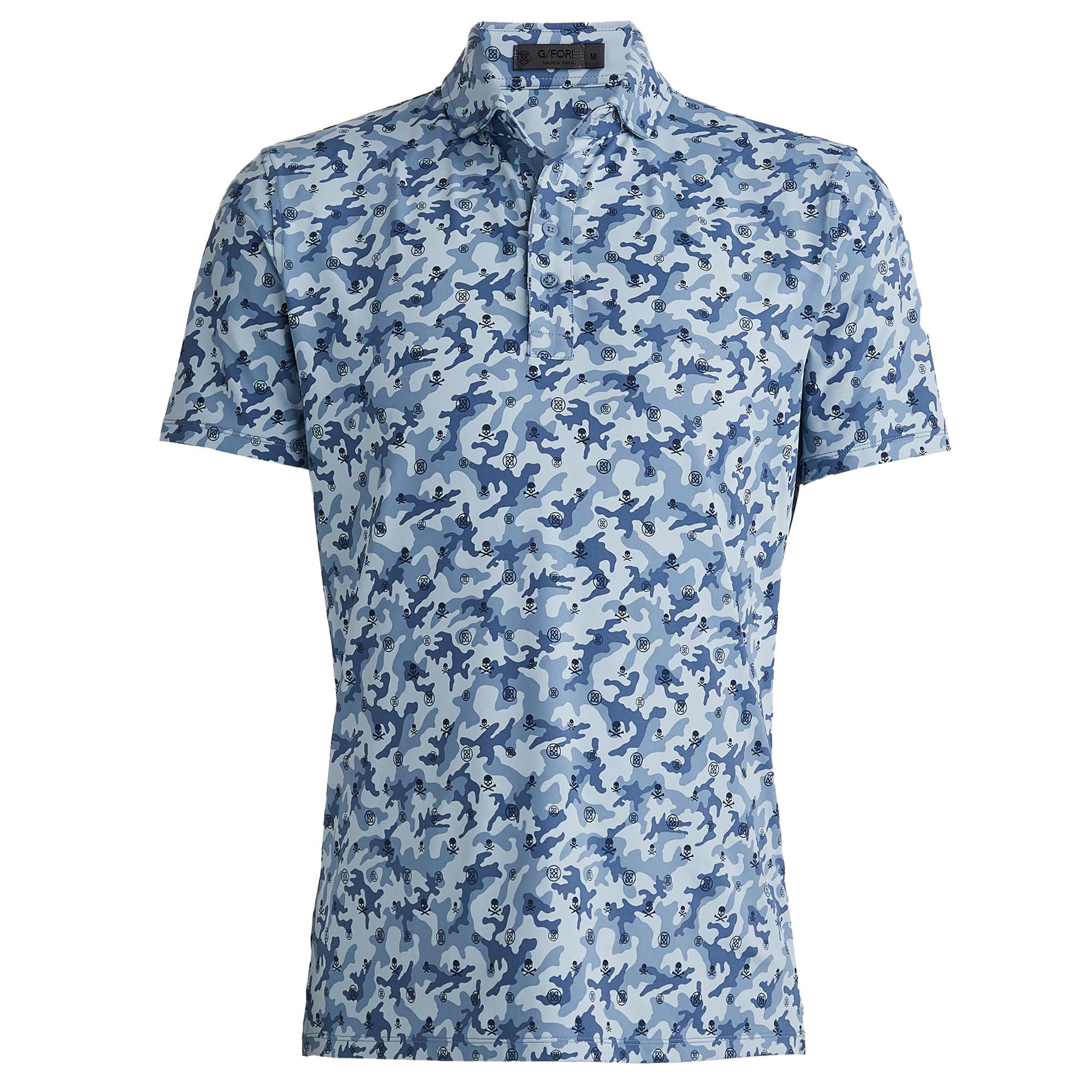 G/FORE Mapped Icon Camo Tech Jersey Mens Golf Polo FJORD