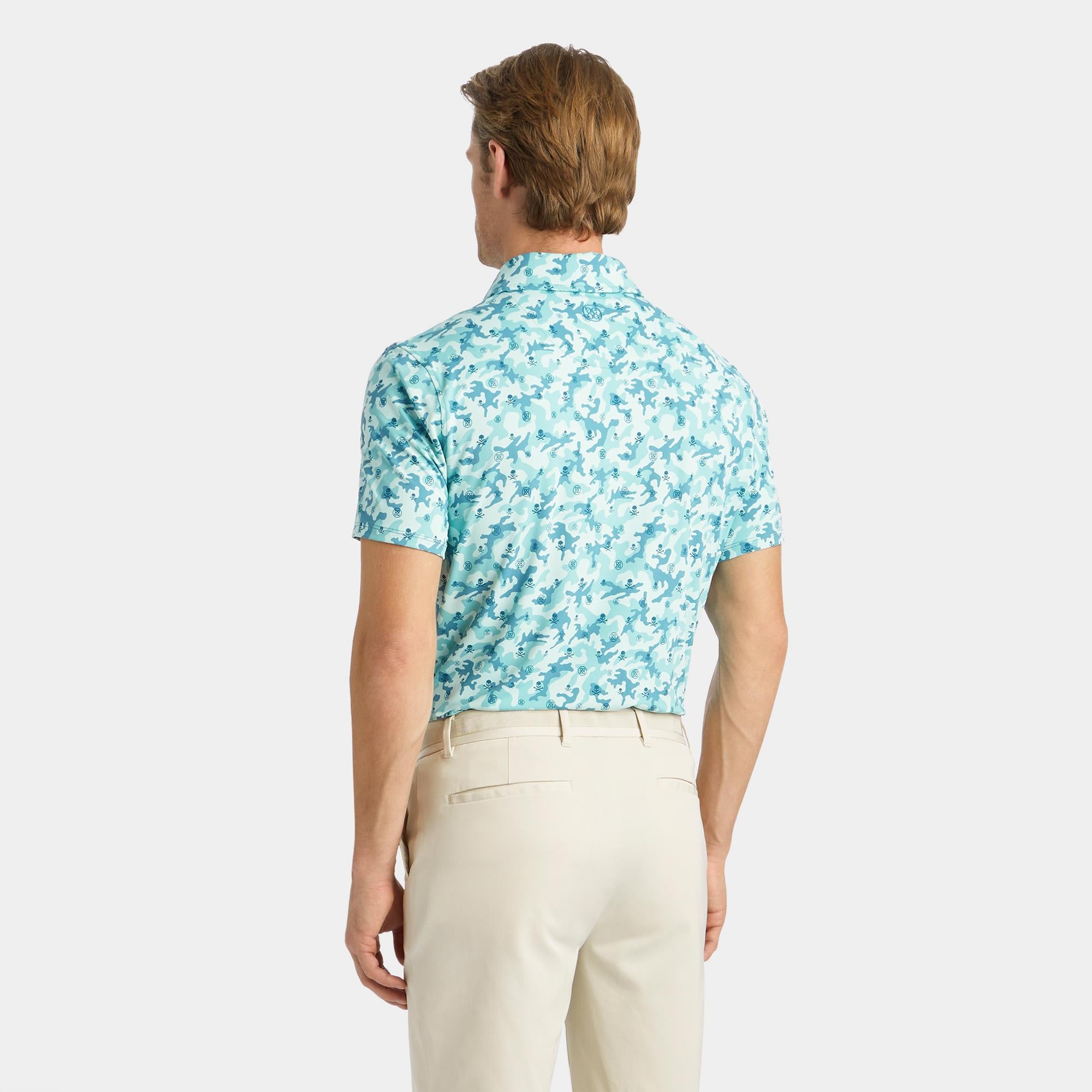 G/FORE Mapped Icon Camo Tech Jersey Mens Golf Polo Monsoon