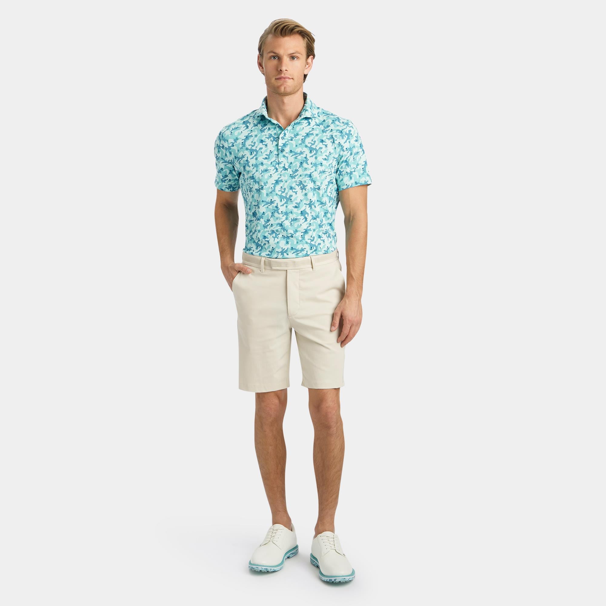 G/FORE Mapped Icon Camo Tech Jersey Mens Golf Polo Monsoon