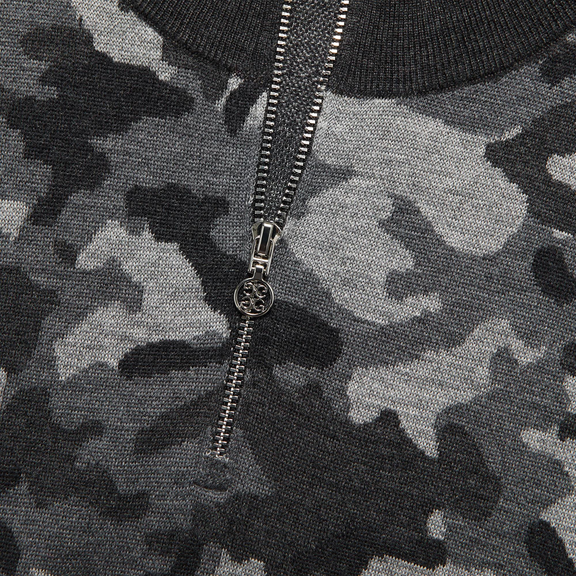 G/FORE Camo Jacquard Merino Wool Mens Golf Sweater Charcoal