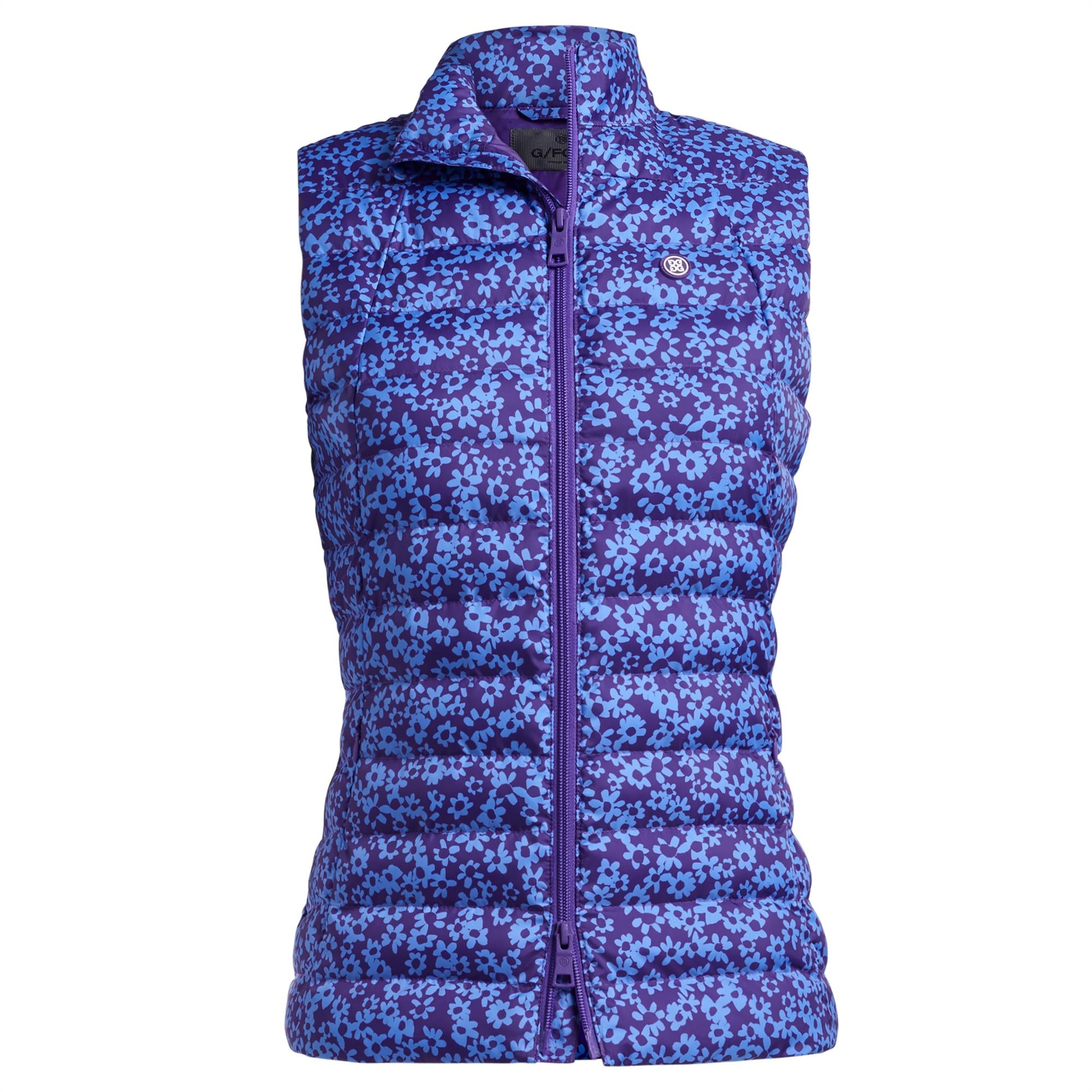 Ladies G/FORE Floral Printed Puffer Vest Violet