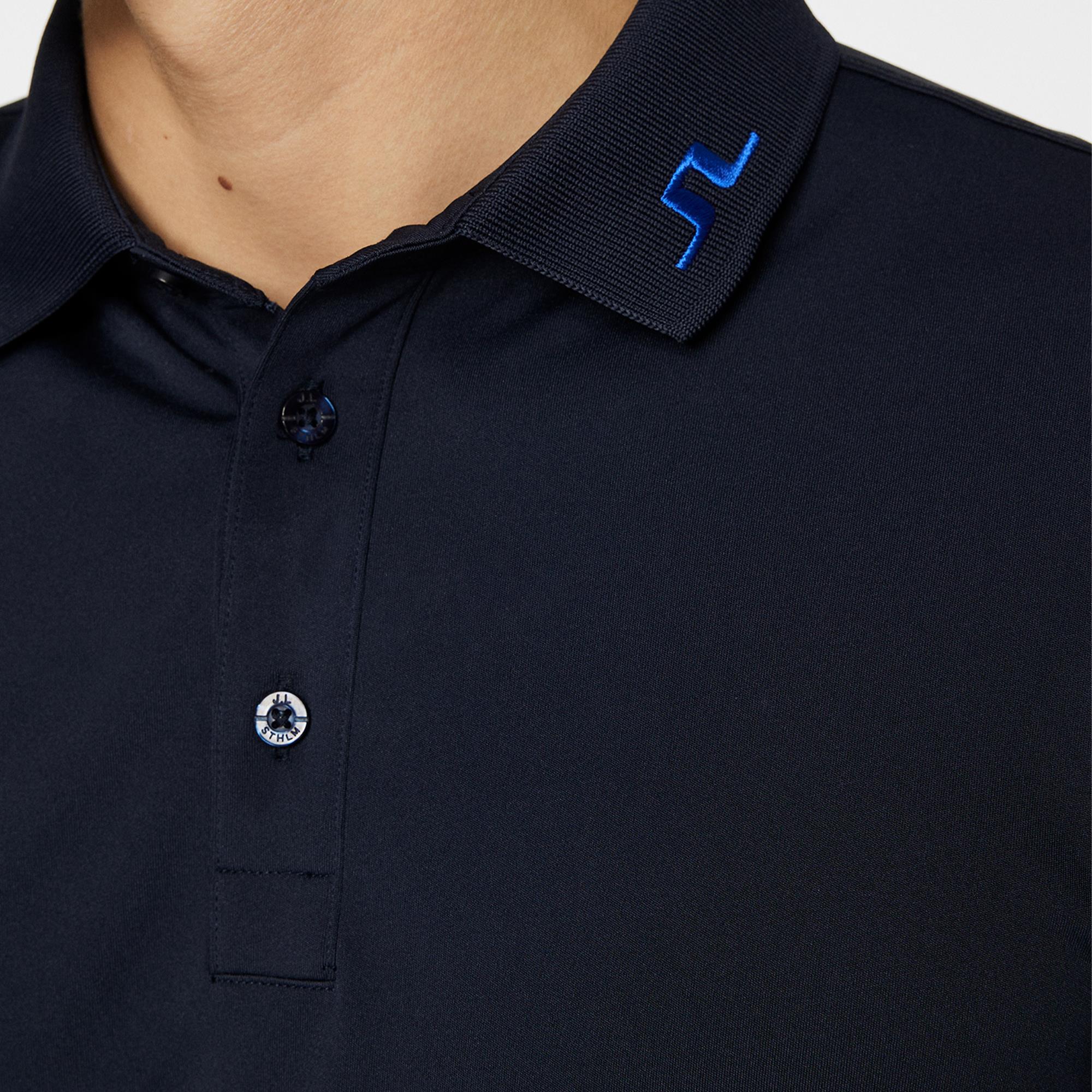 J Lindeberg KV Print Mens Golf Polo Shirt Glitch Bridge Blue