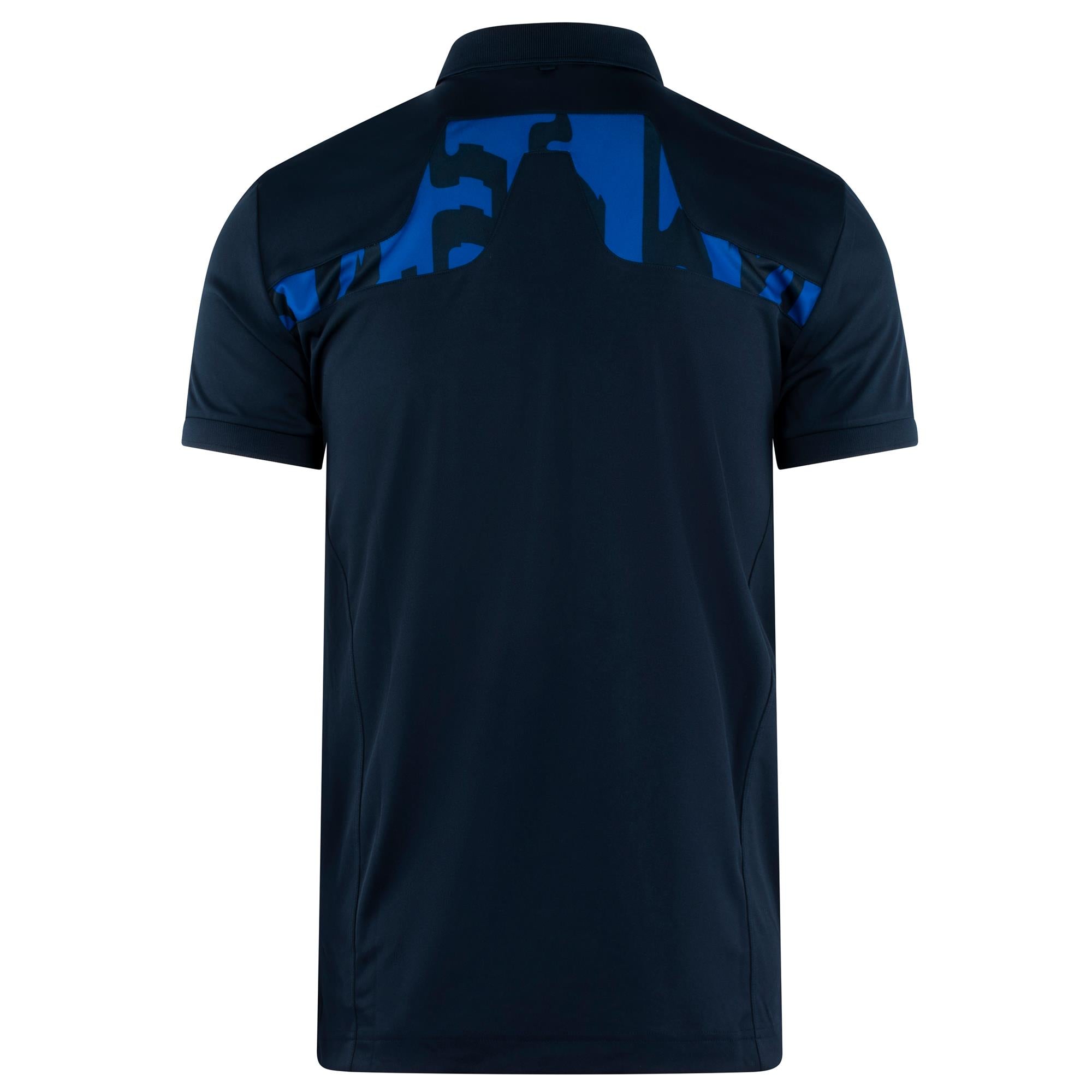 J Lindeberg KV Print Mens Golf Polo Shirt Glitch Bridge Blue
