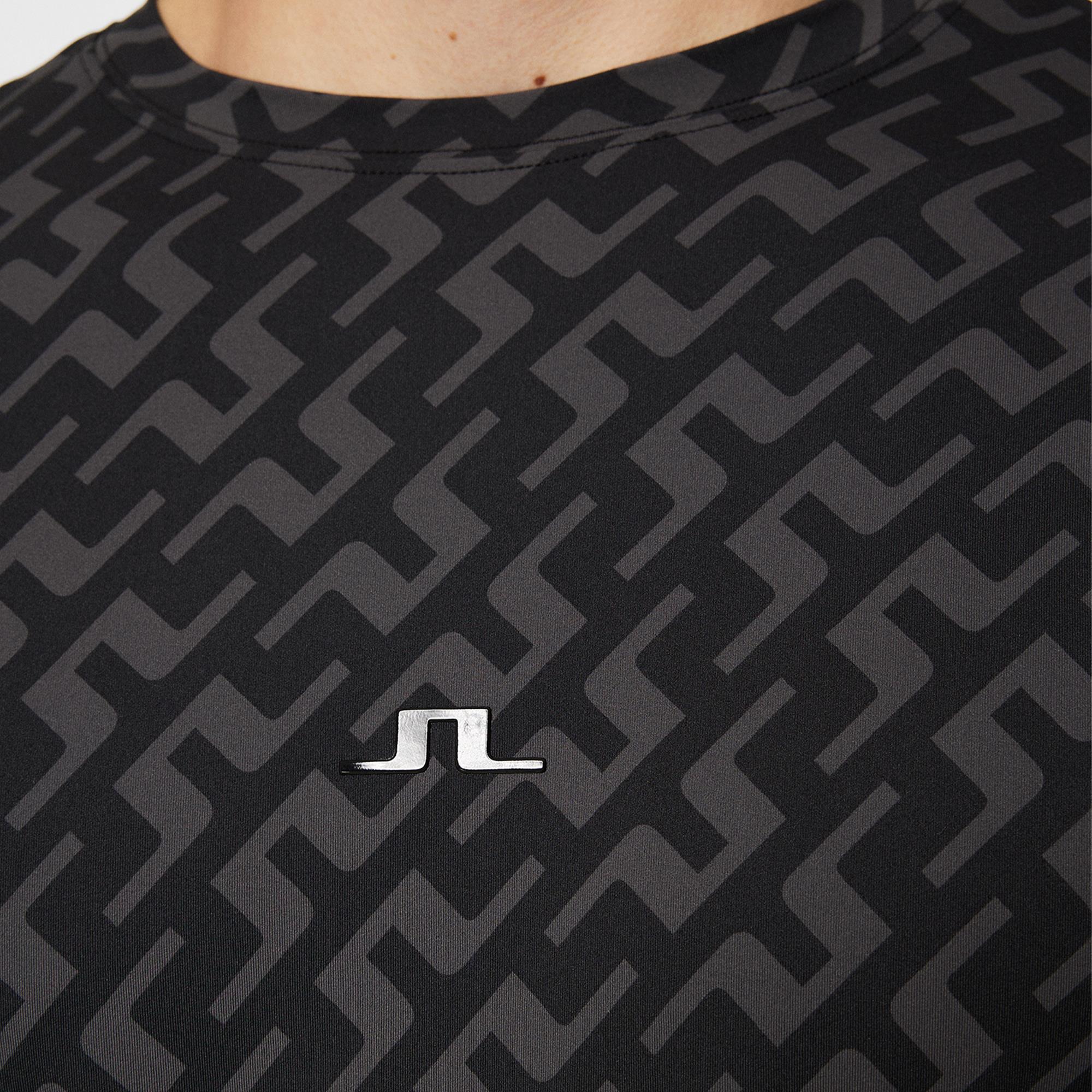 J Lindeberg Thor Printed Long Sleeve UV Protection Mens Golf Base Layer Black