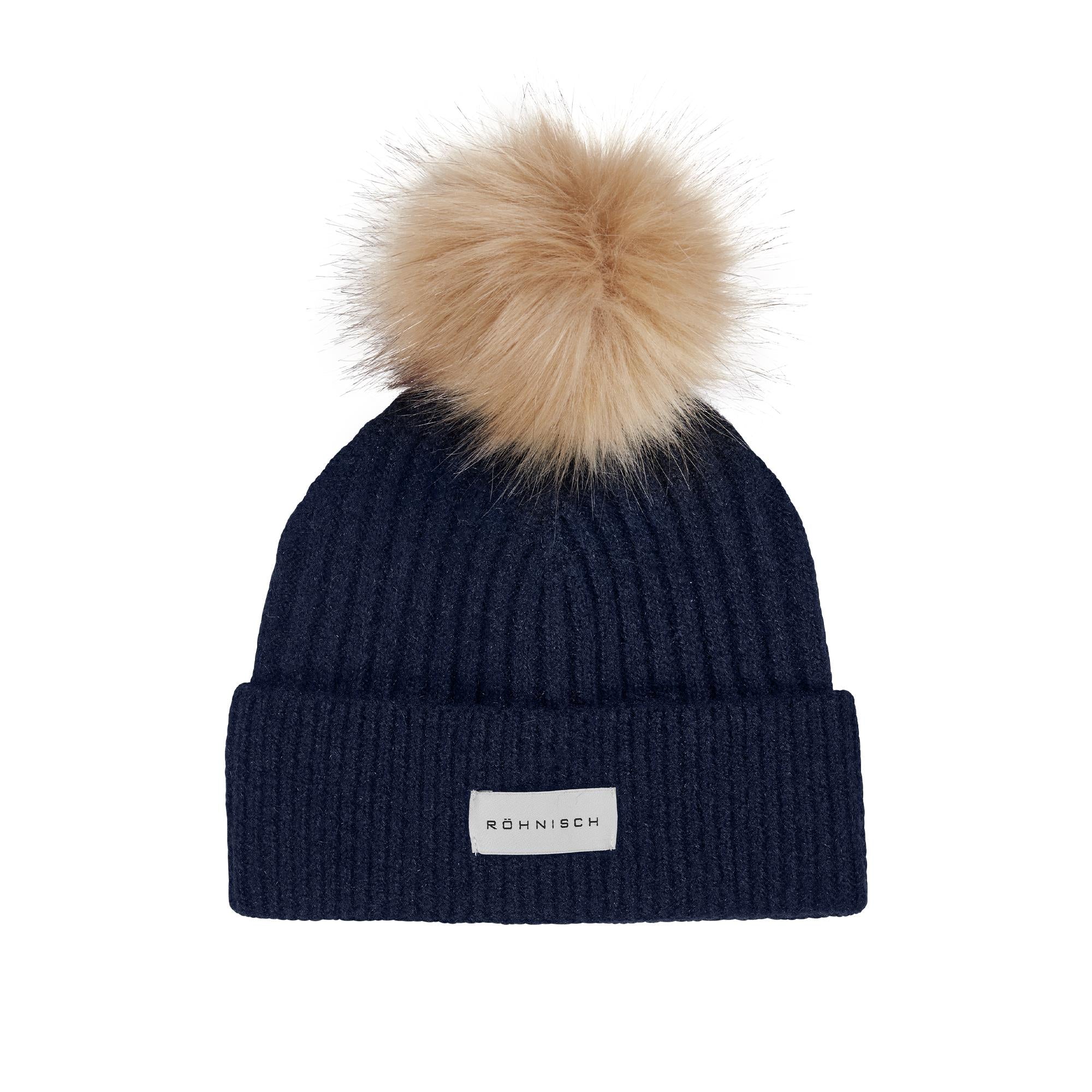 Rohnisch Pom Rib Ladies Golf Beanie Navy