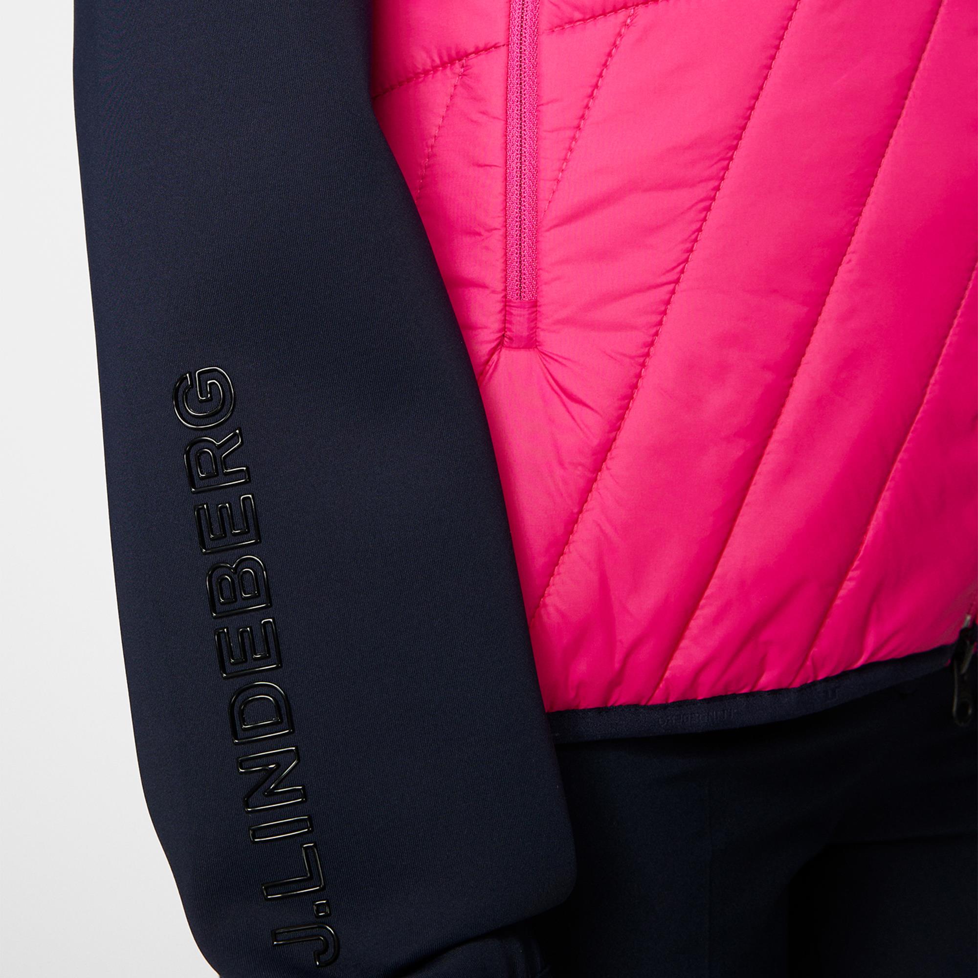J Lindeberg Holma Quilt Hybrid Ladies Golf Jacket Pink Peacock