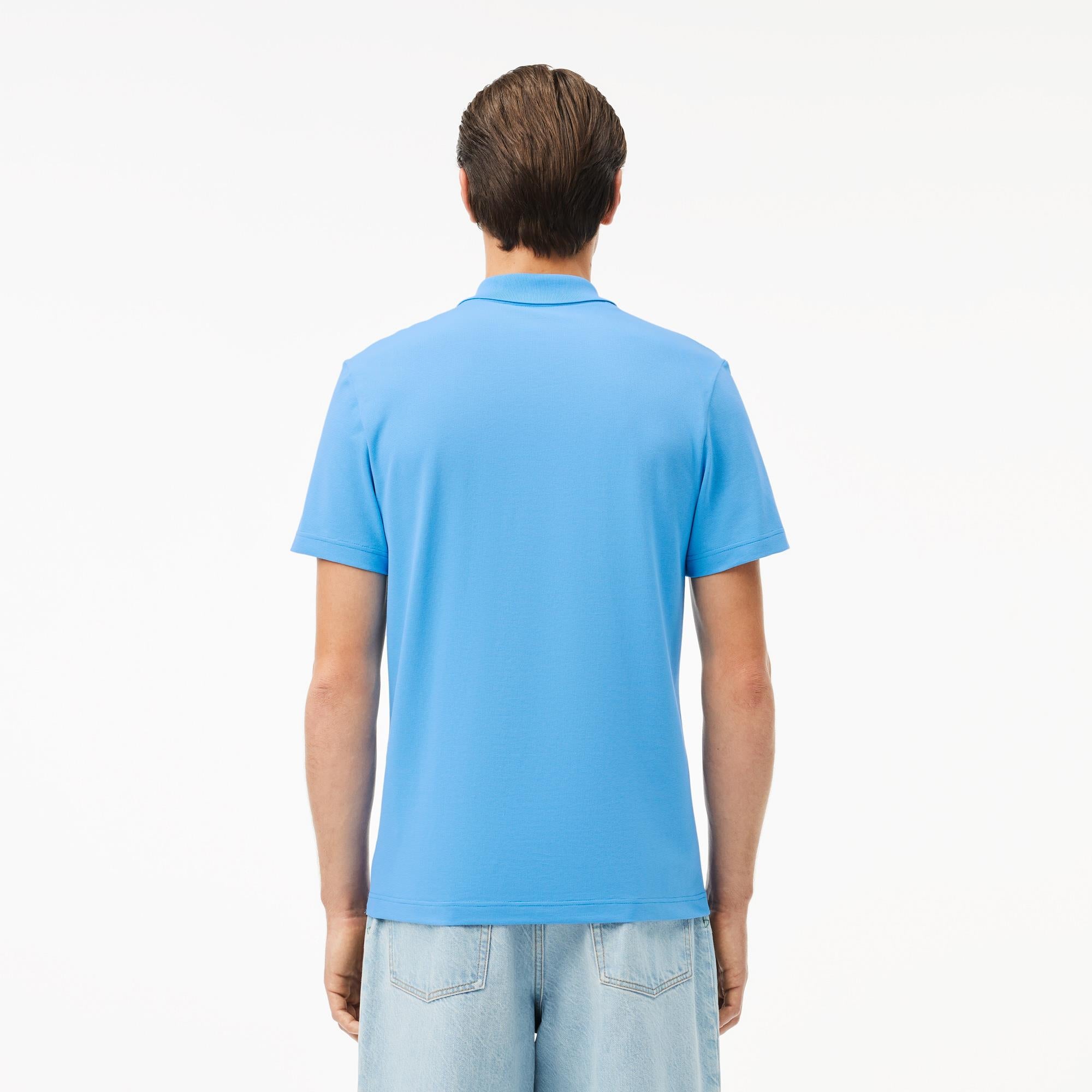 Mens Lacoste Poly Cotton Polo Shirt Blue