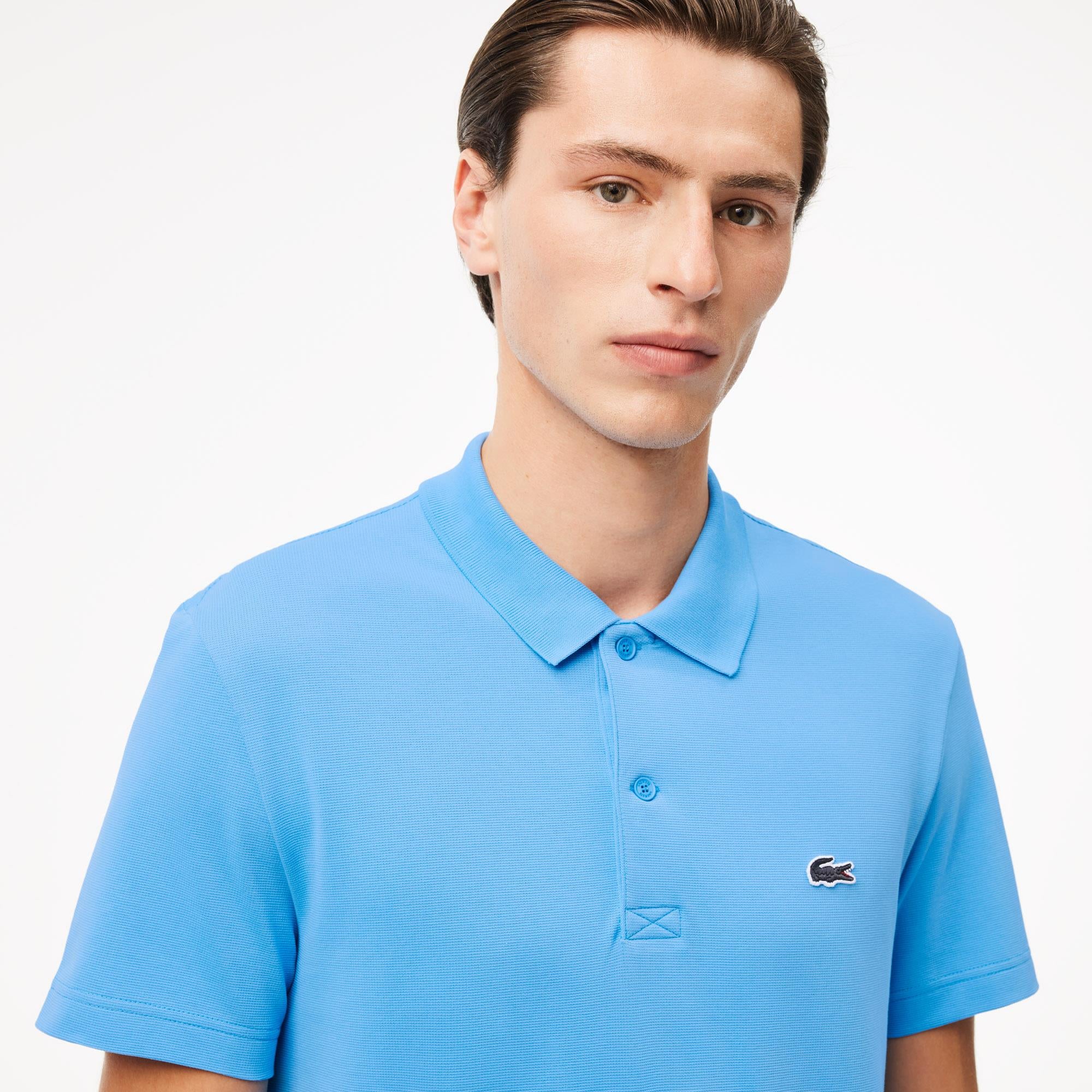 Mens Lacoste Poly Cotton Polo Shirt Blue