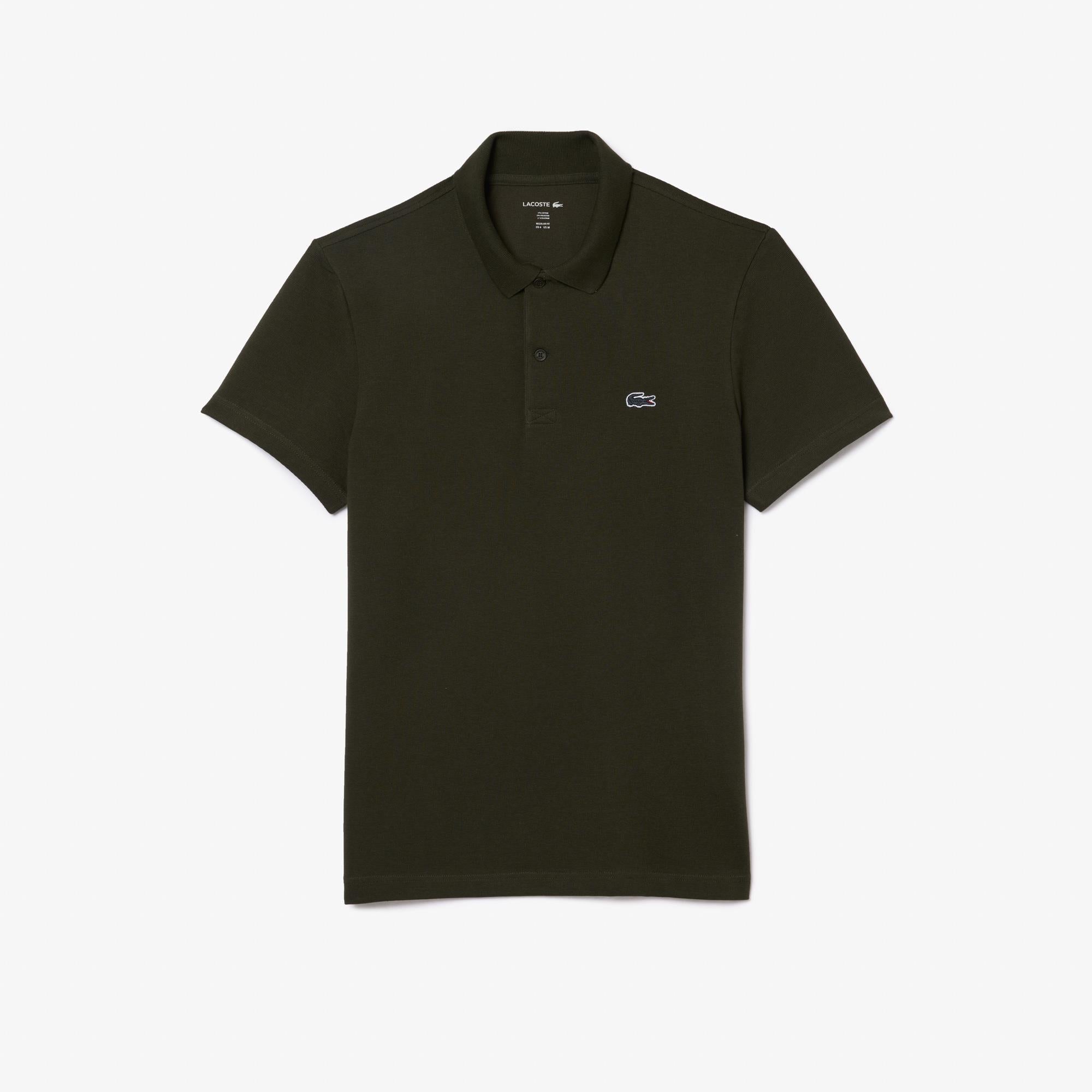 Mens Lacoste Poly Cotton Polo Shirt Dark Khaki Green