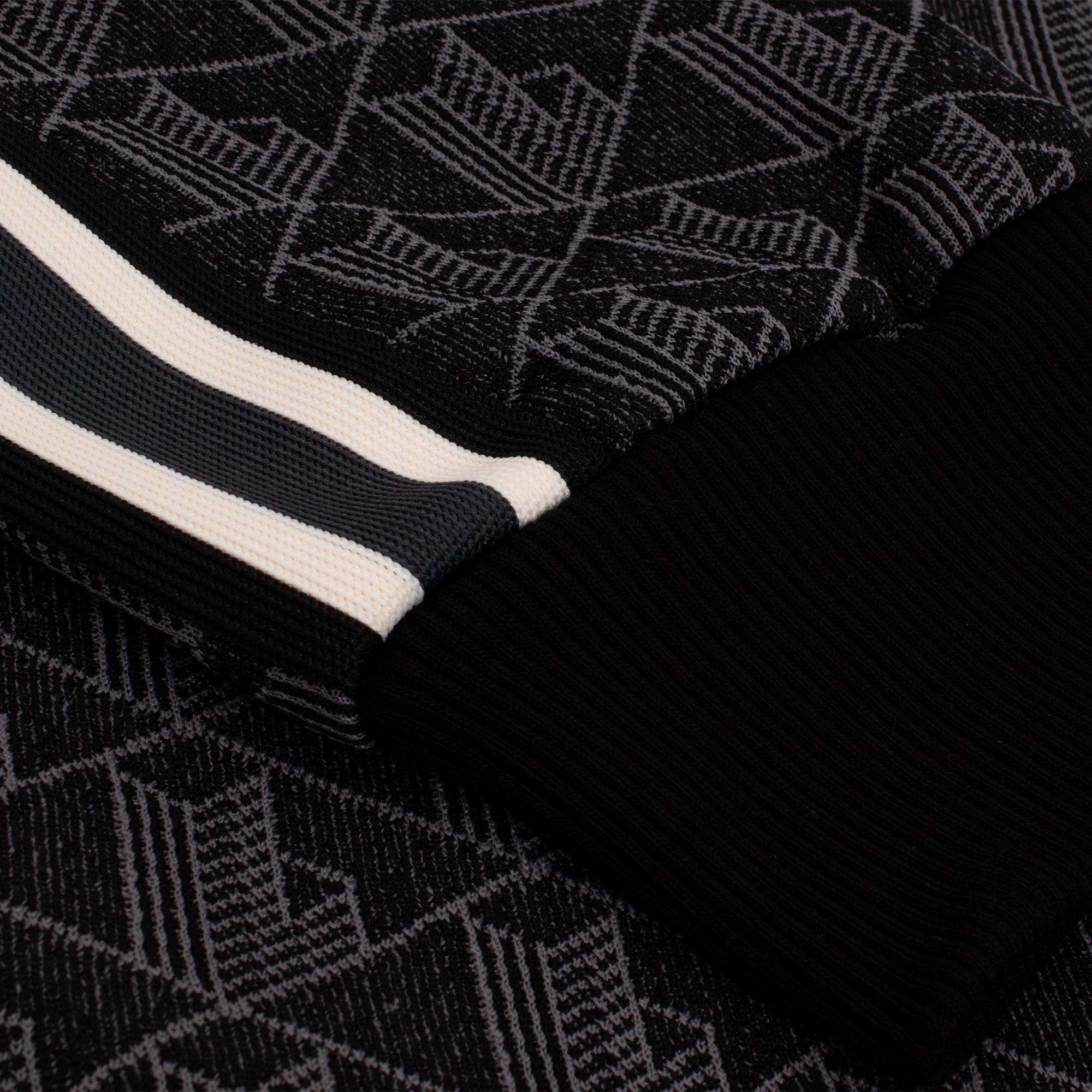 Mens Lacoste Paris Jacquard Monogram Zipped Sweatshirt Black