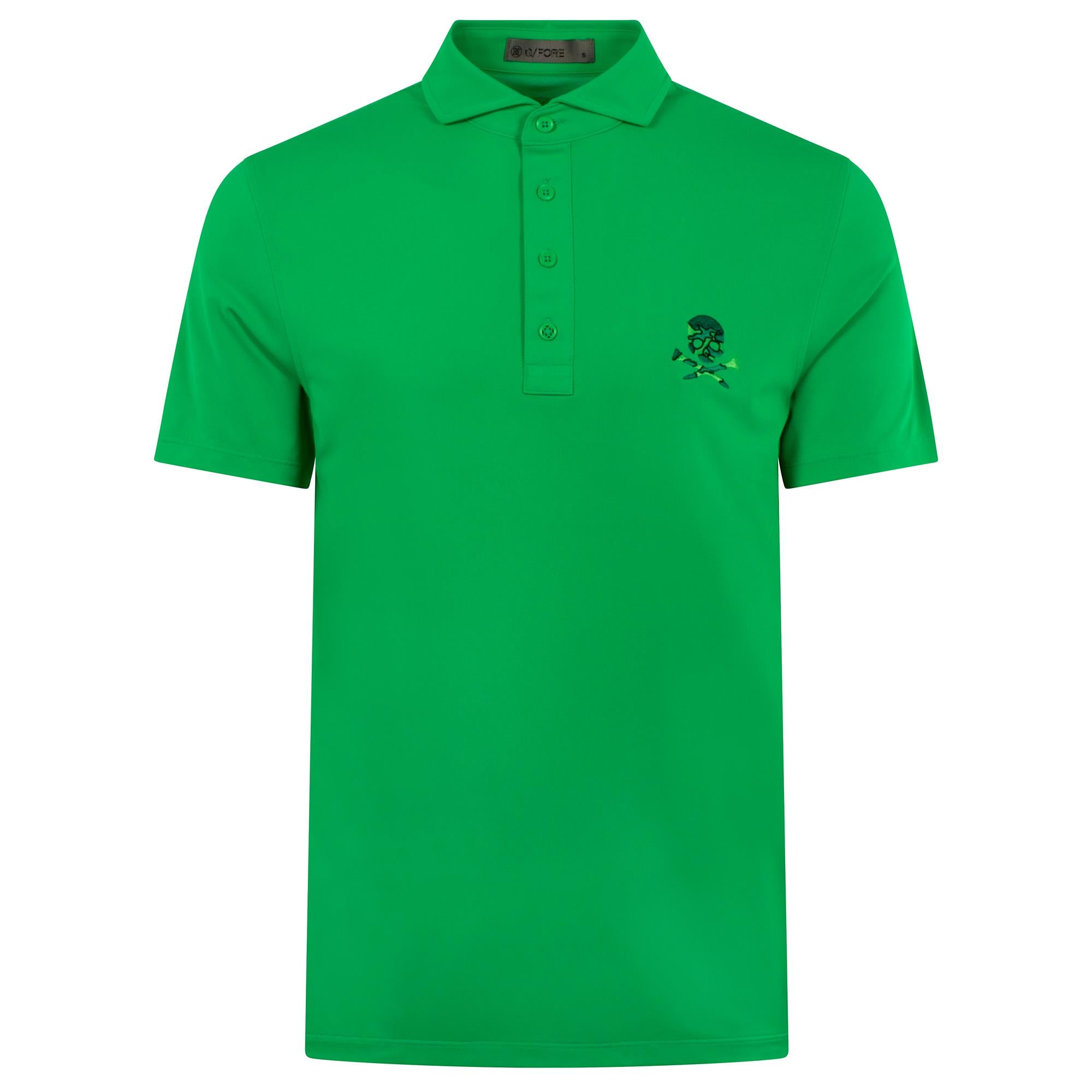 G/FORE Rib Gusset Tech Pique Polo Shirt Clover