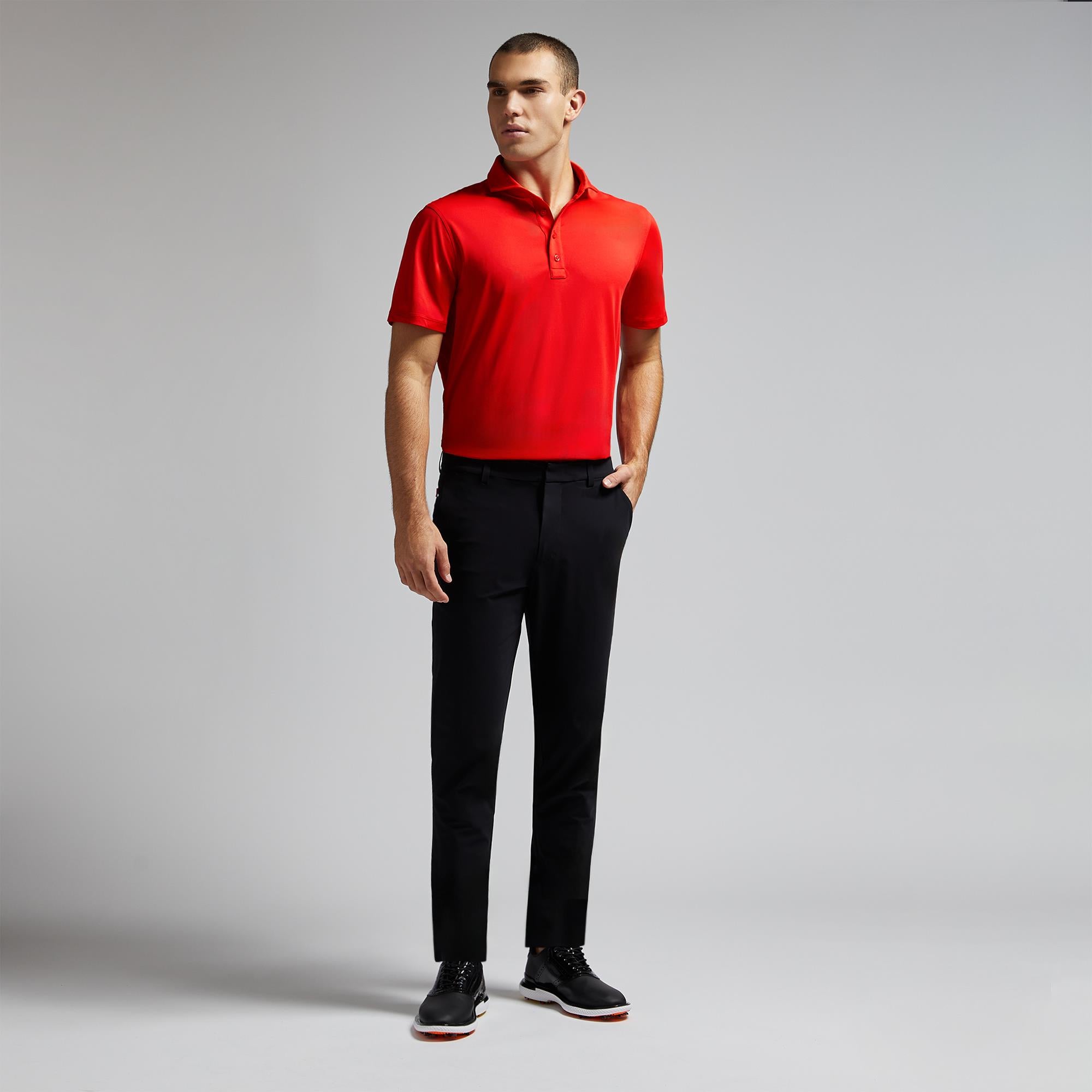 G/FORE Rib Gusset Tech Pique Polo Shirt Poppy