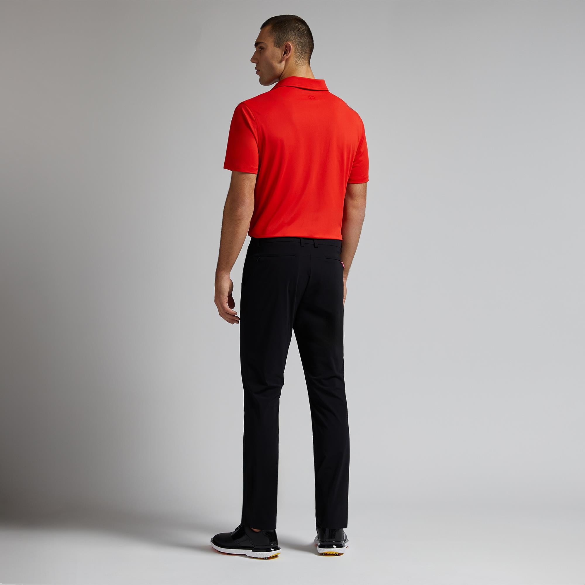 G/FORE Rib Gusset Tech Pique Polo Shirt Poppy