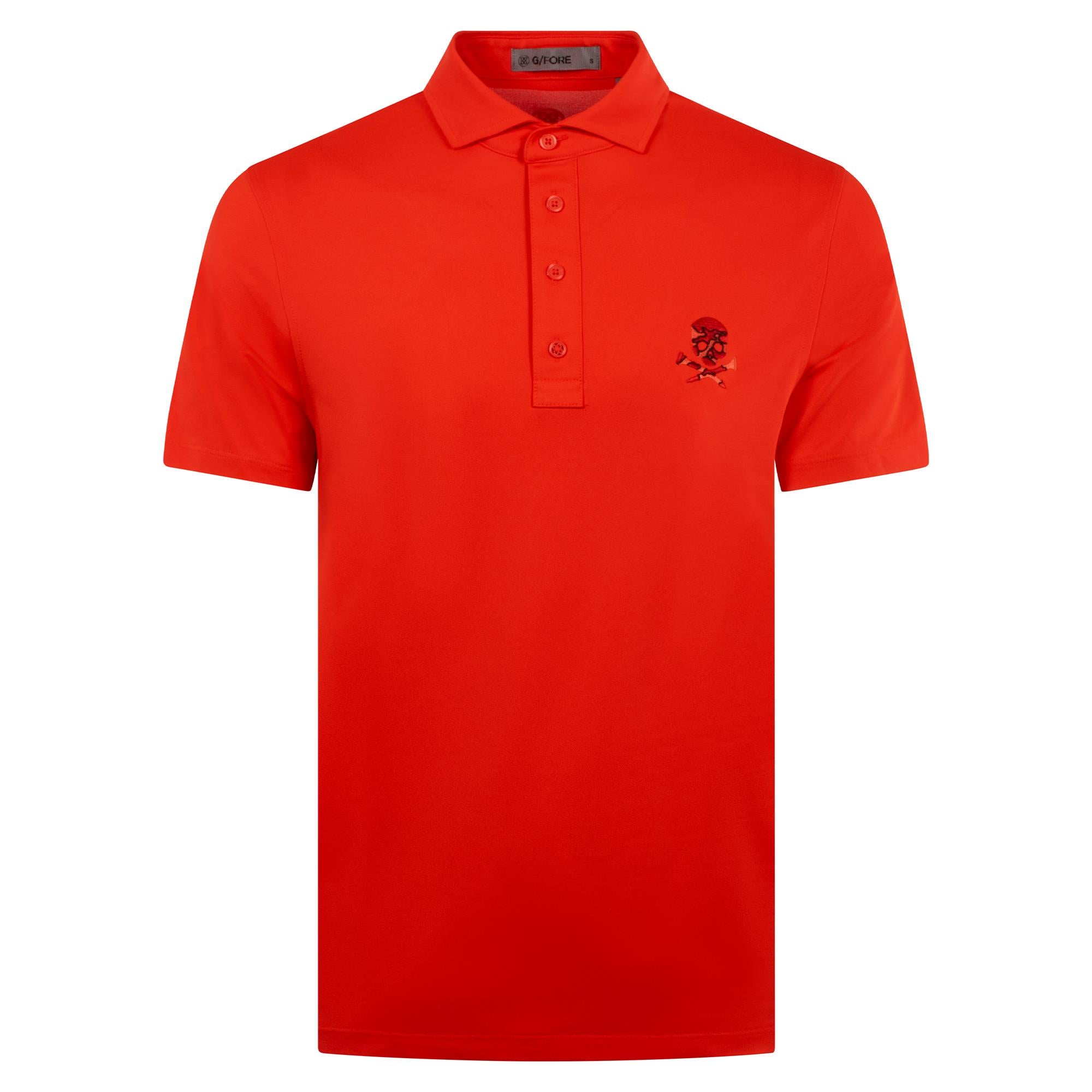 G/FORE Rib Gusset Tech Pique Polo Shirt Poppy