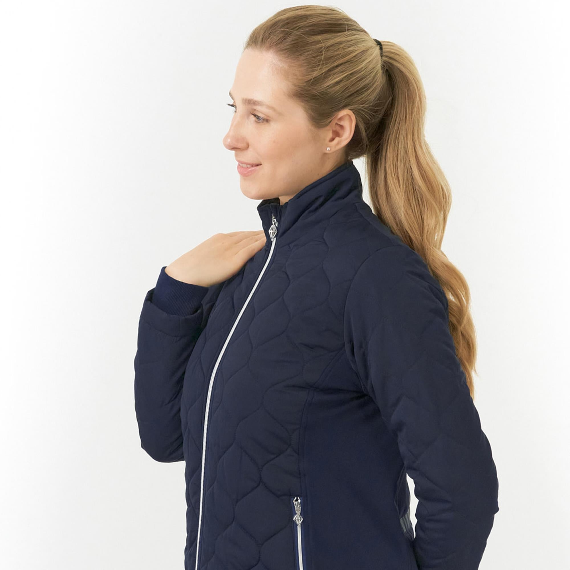 Pure Golf Bronwyn Quilted Ladies Golf Jacket Navy