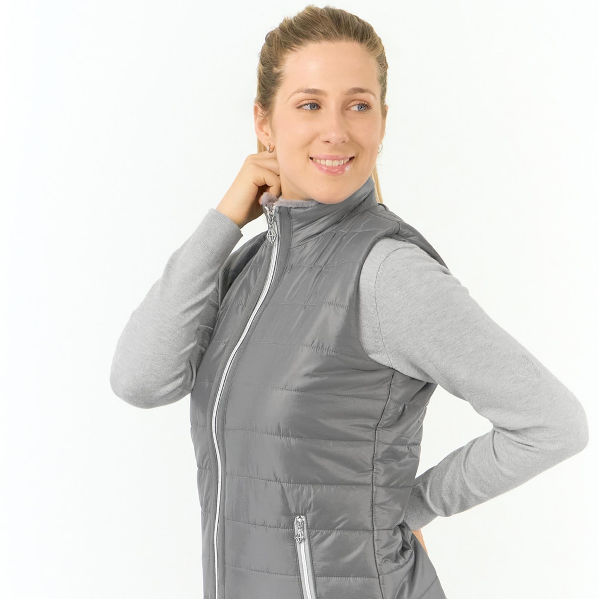 Pure Golf Hemisphere Faux Fur Ladies Golf Gilet Charcoal Grey