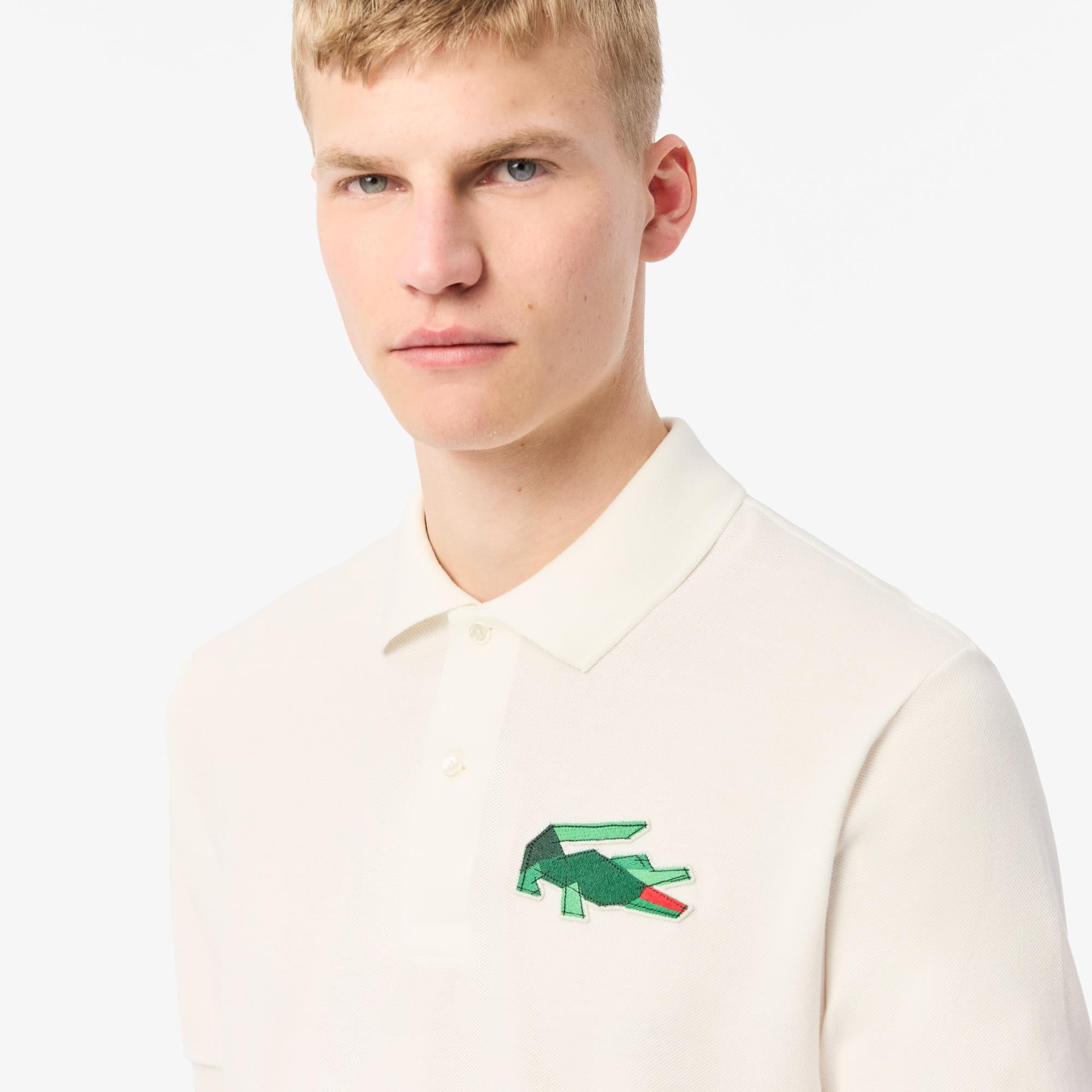 Lacoste Classic Fit L1212 Graphic Badge Polo Shirt White