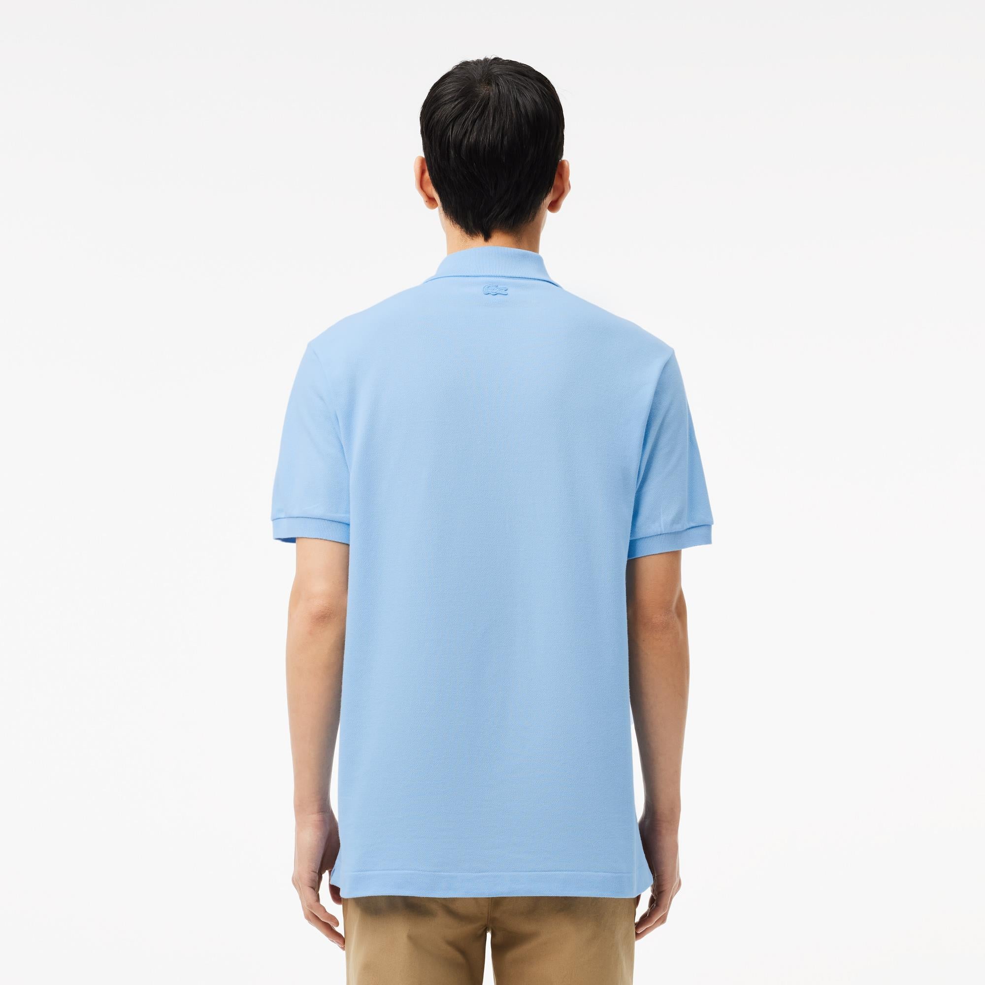 Lacoste Classic Fit L1212 Graphic Badge Polo Shirt Pale Blue
