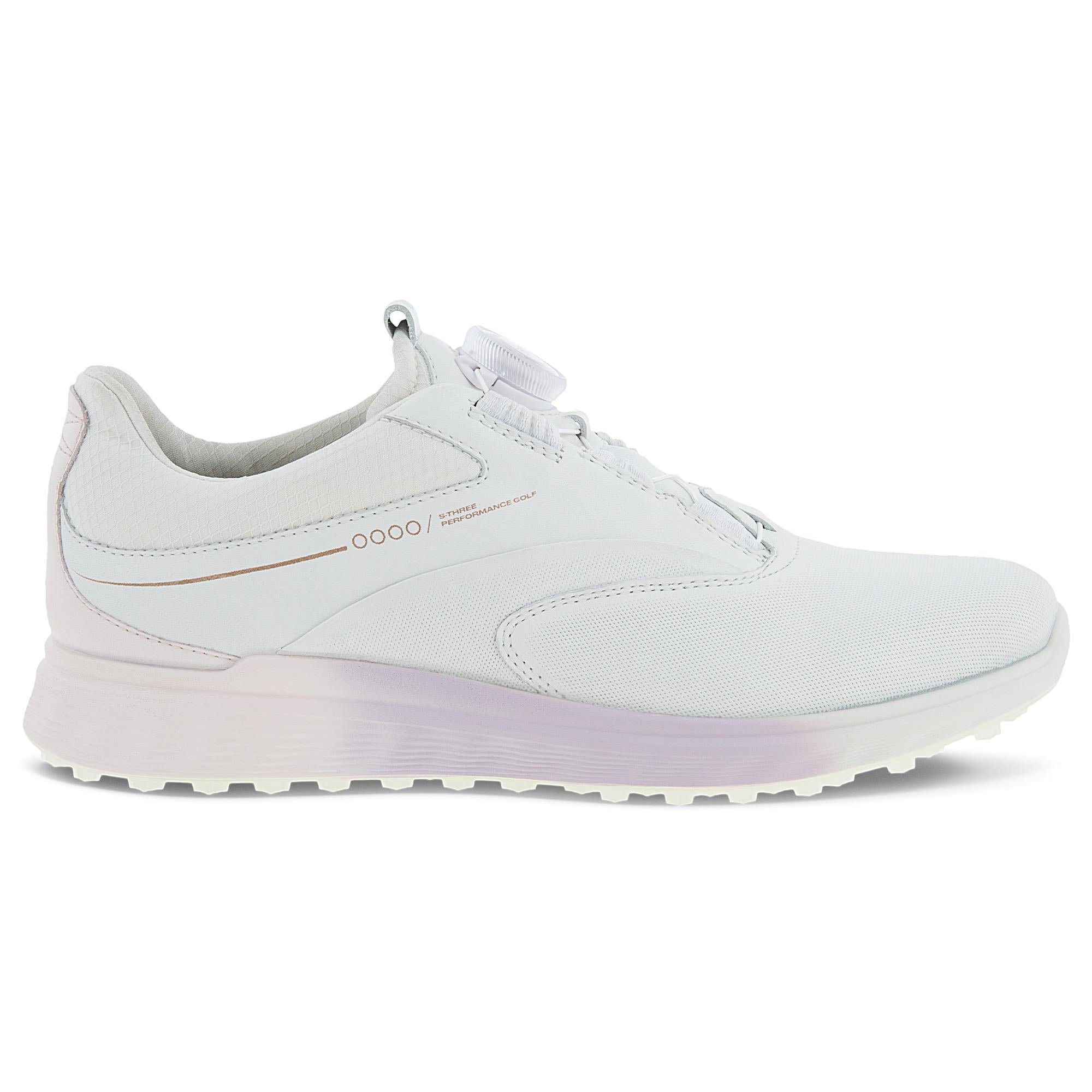 Ecco S-Three BOA Gore-Tex Ladies Golf Shoes White/Delicacy