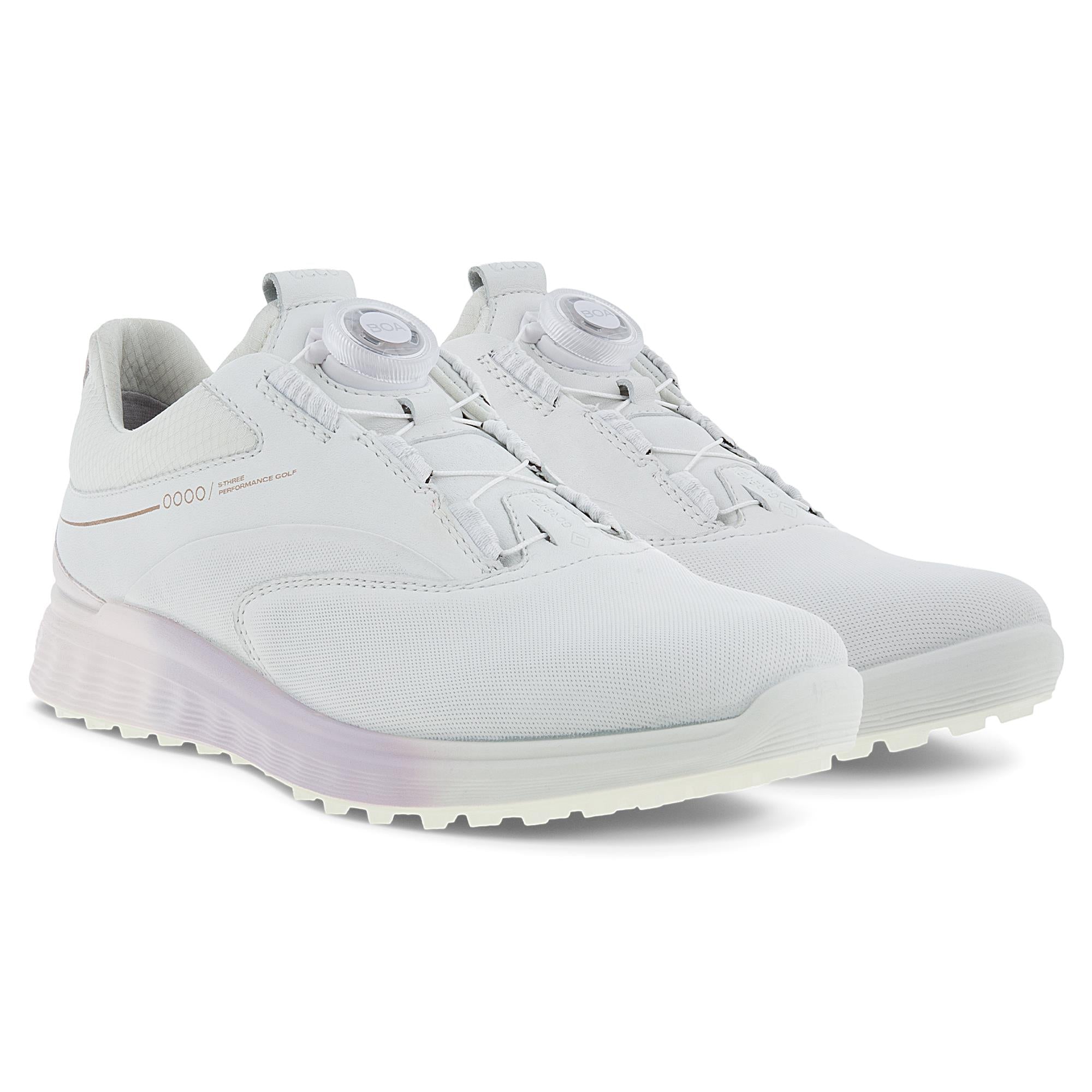 Ecco S-Three BOA Gore-Tex Ladies Golf Shoes White/Delicacy