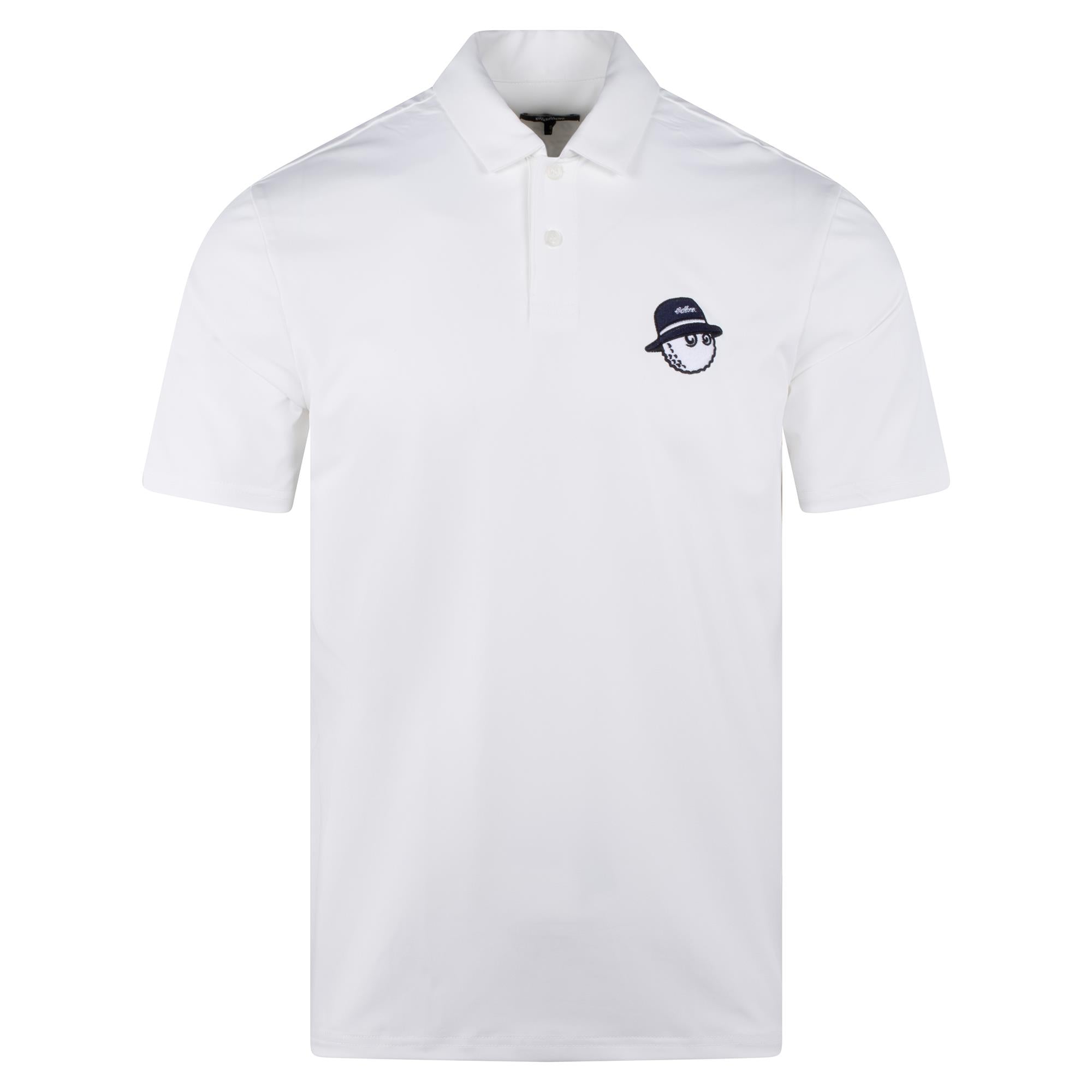 Malbon Golf Cooper Bucket Performance Pique Polo Shirt White