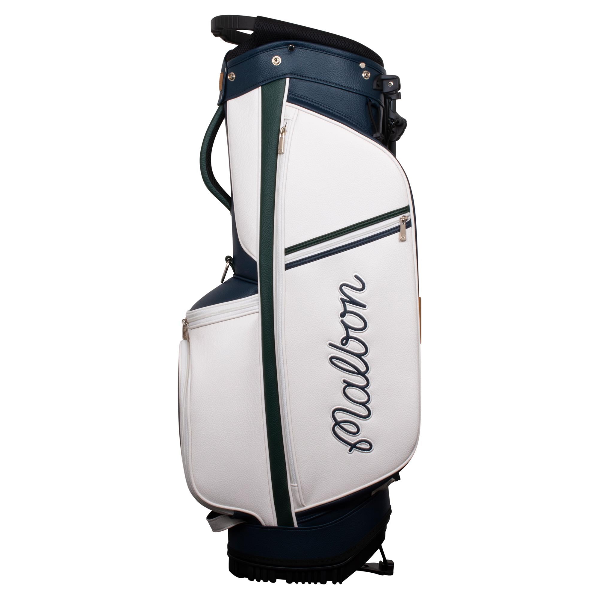 Malbon Golf Cooper Bucket PU Leather Stand Bag Green/Navy