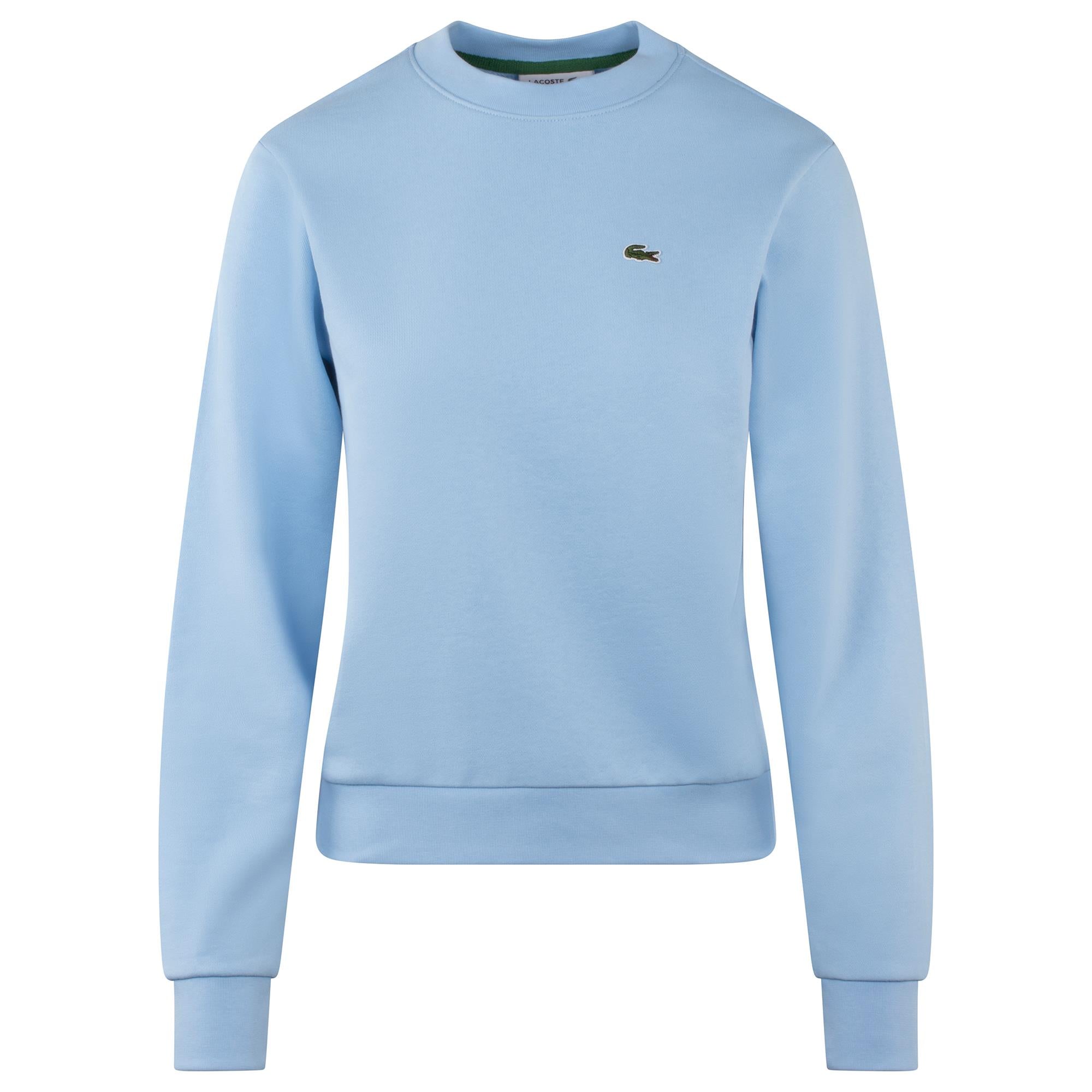 Ladies Lacoste Fleece Crew Neck Sweatshirt Pale Blue