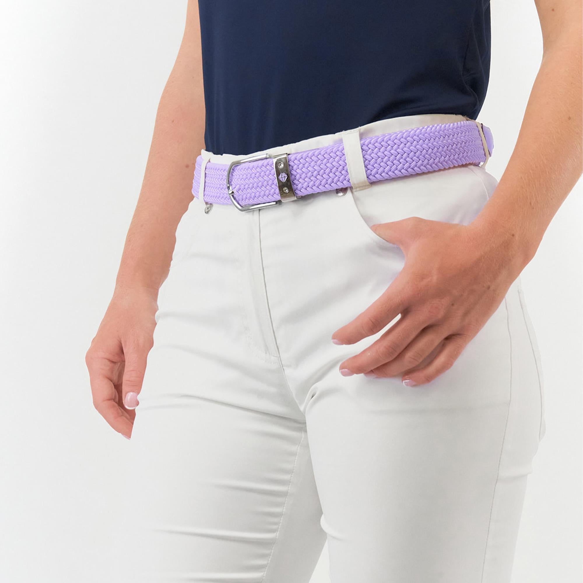 Pure Golf Paige Woven Stretch Belt Lilac