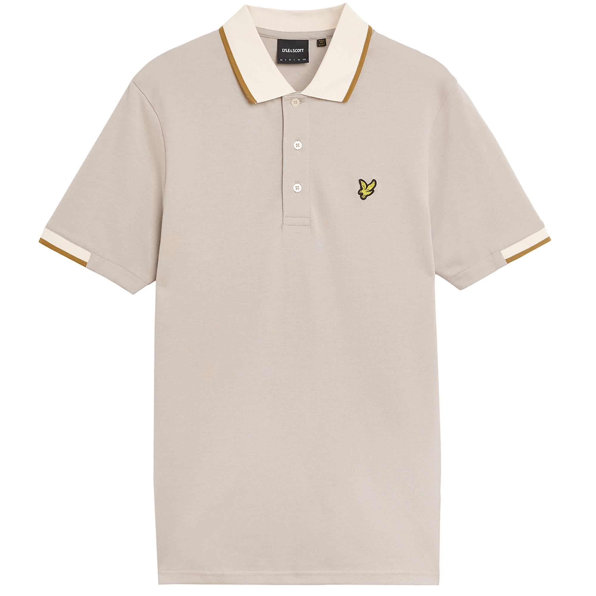 Lyle & Scott Half Tipped Mens Polo Shirt Pale Grey