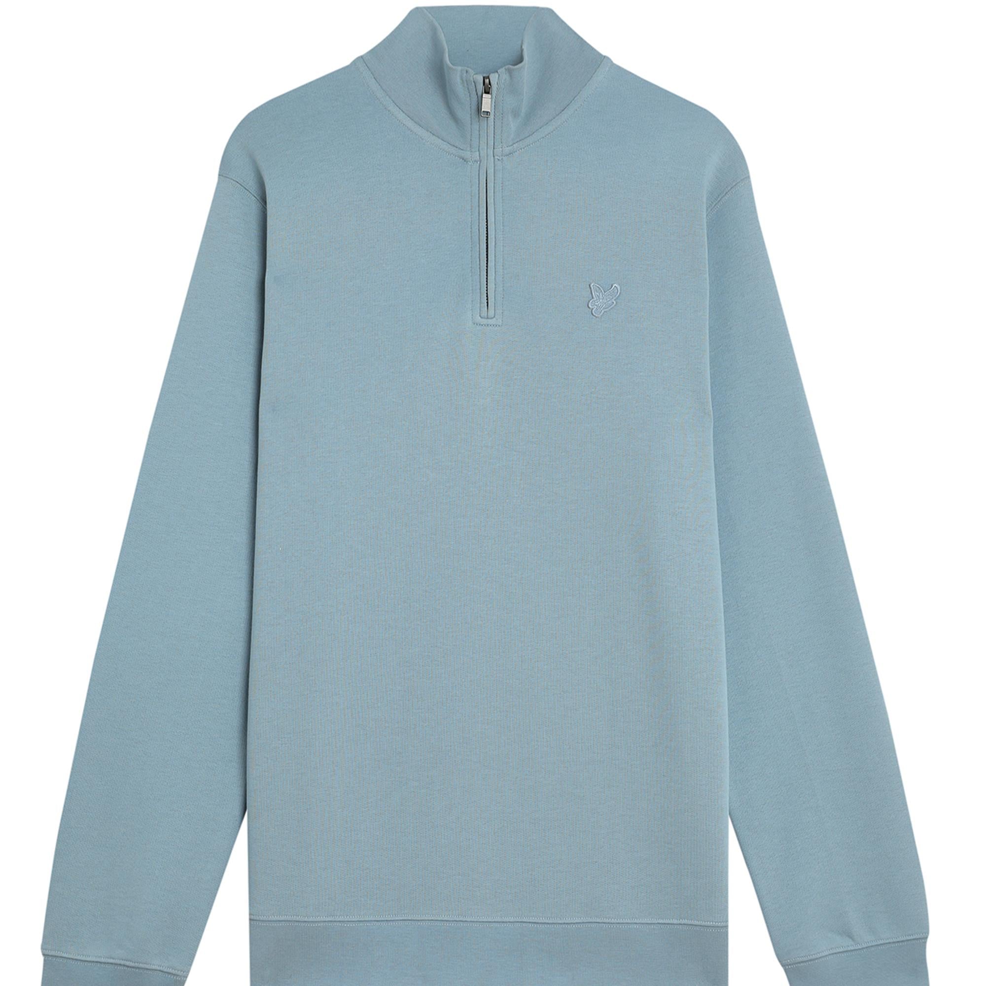 Lyle & Scott Superfine Quarter Zip Sweatshirt Blue Ash