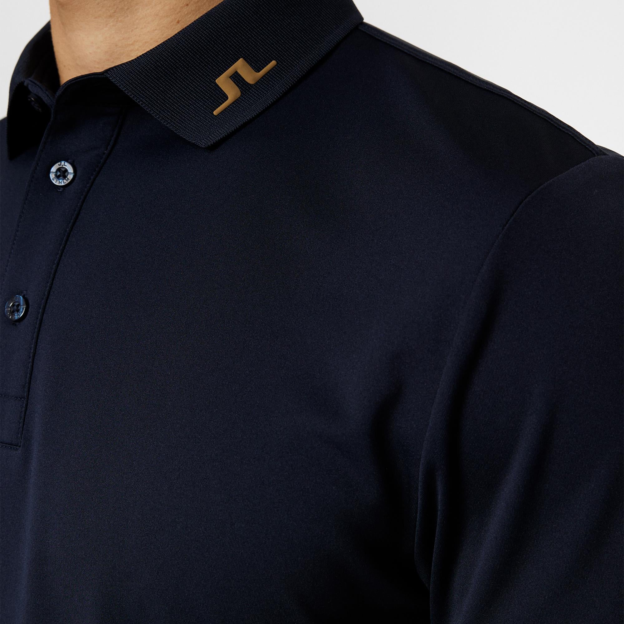 J Lindeberg KV Print Mens Golf Polo Shirt Tour Tiger Brown