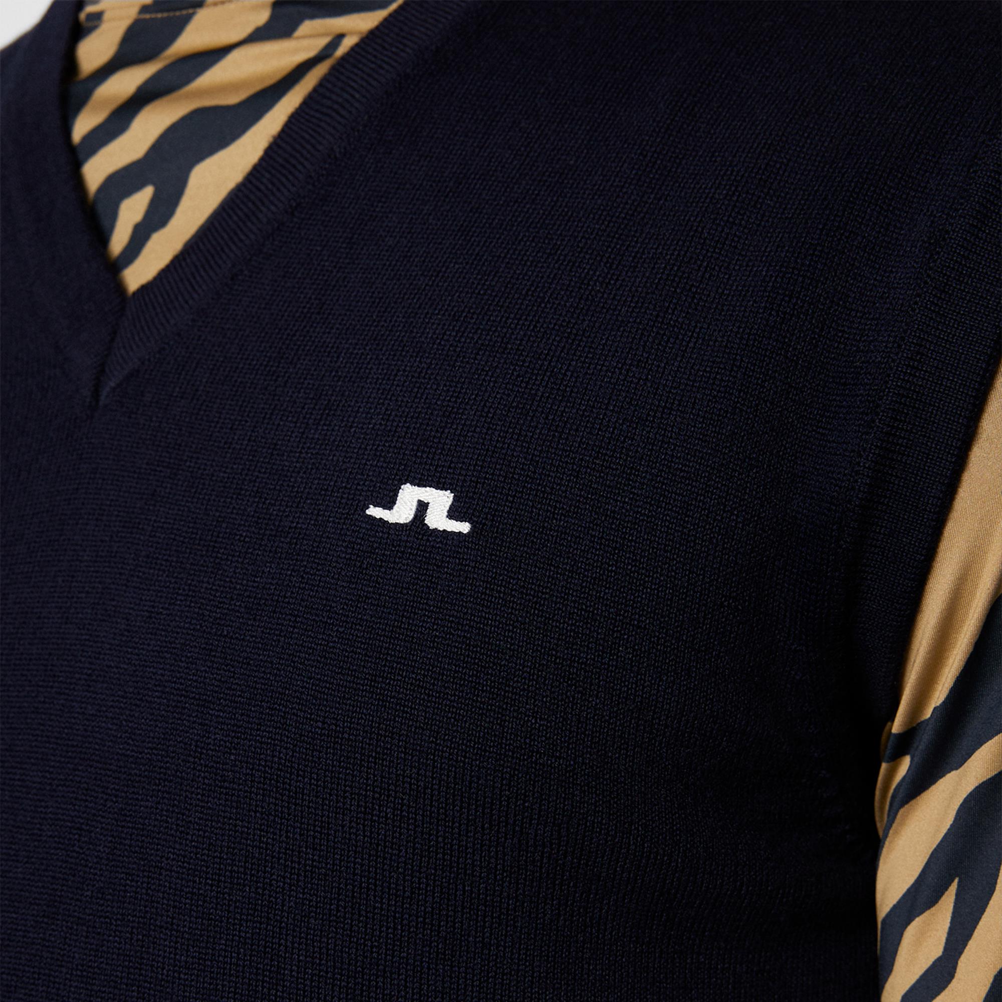 J Lindeberg Liam Knitted Mens Tour Merino Golf Vest Navy