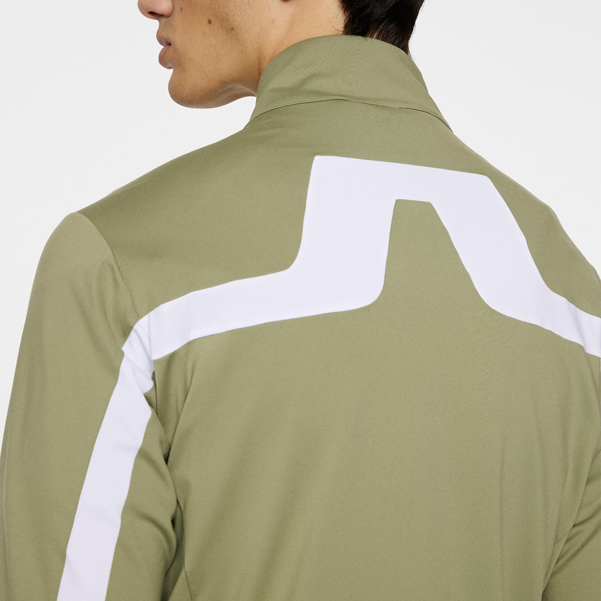 J Lindeberg Jarvis Mens Golf Mid Layer Oil Green