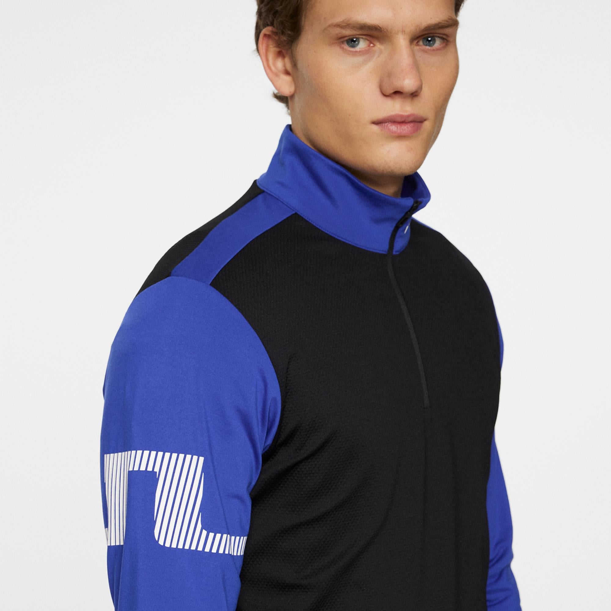 J Lindeberg Heath Strike Mens Golf Mid Layer Clematis Blue