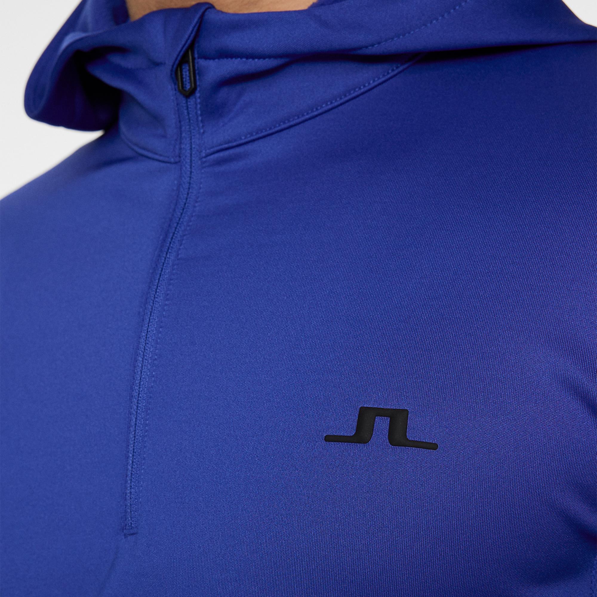 J Lindeberg Aerial Quarter Zip Mens Hoodie Clematis Blue
