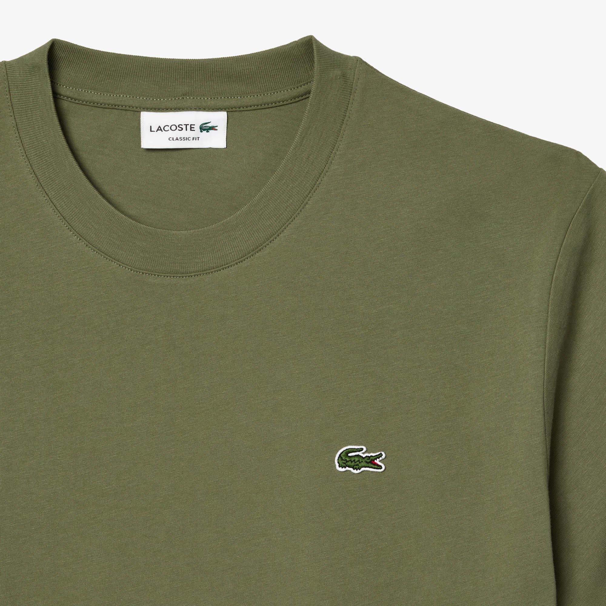 Lacoste Mens Classic Fit Cotton T-Shirt Khaki