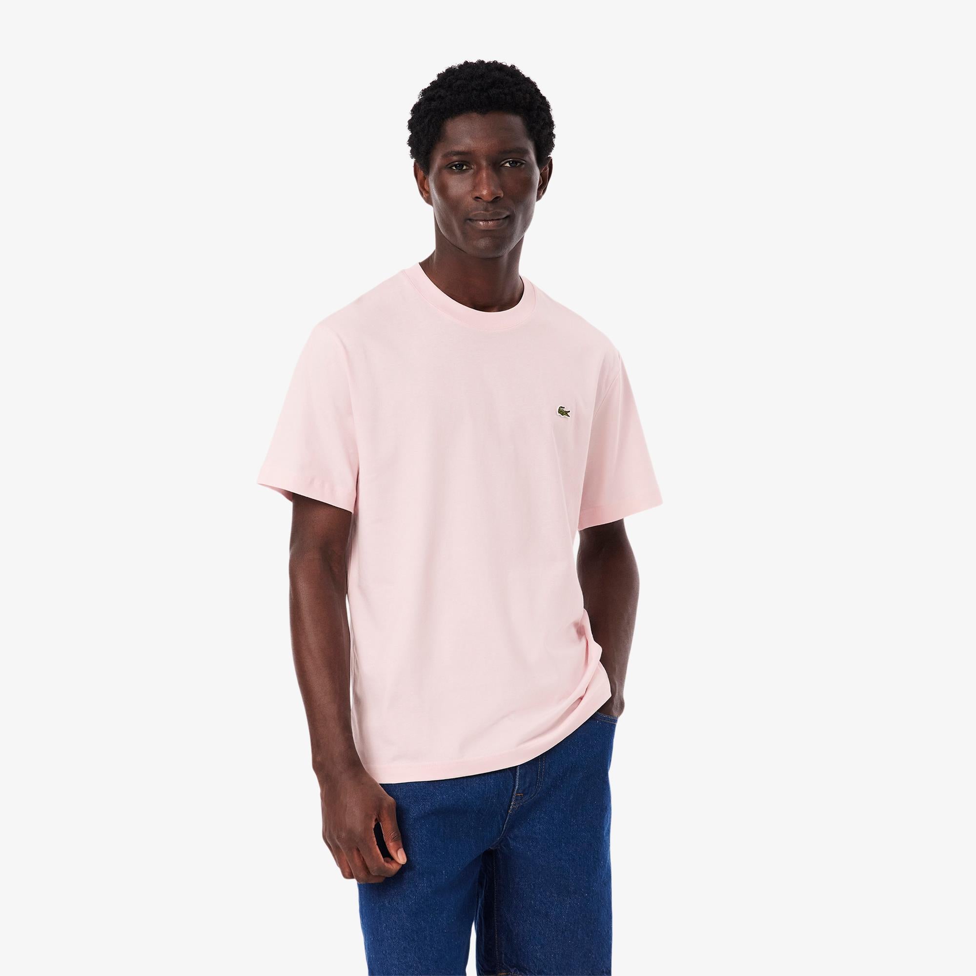 Lacoste Mens Classic Fit Cotton T-Shirt Flamingo Pink