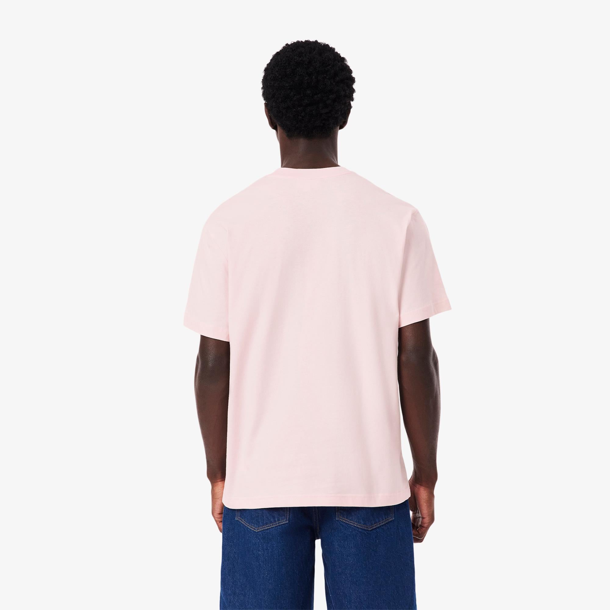 Lacoste Mens Classic Fit Cotton T-Shirt Flamingo Pink