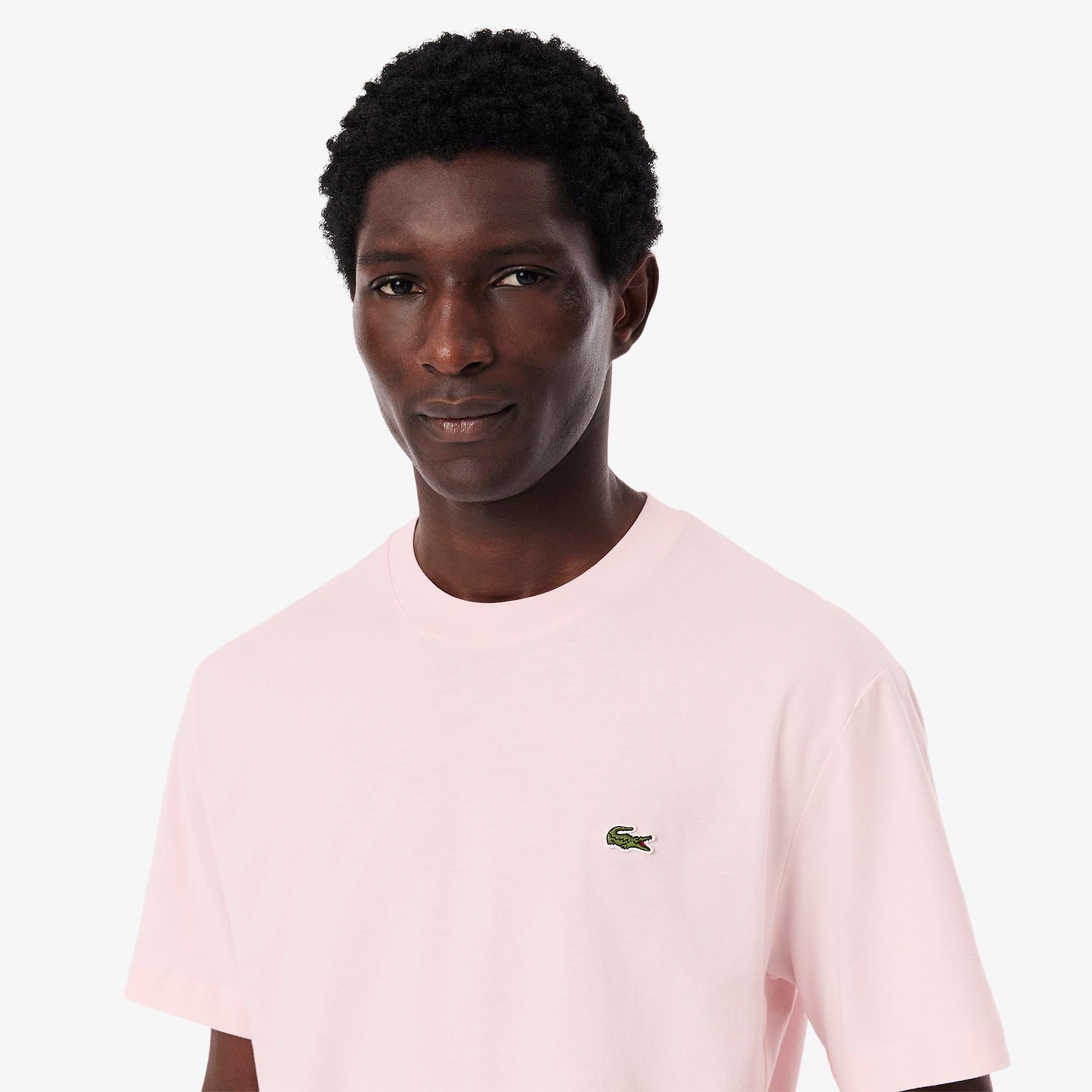 Lacoste Mens Classic Fit Cotton T-Shirt Flamingo Pink