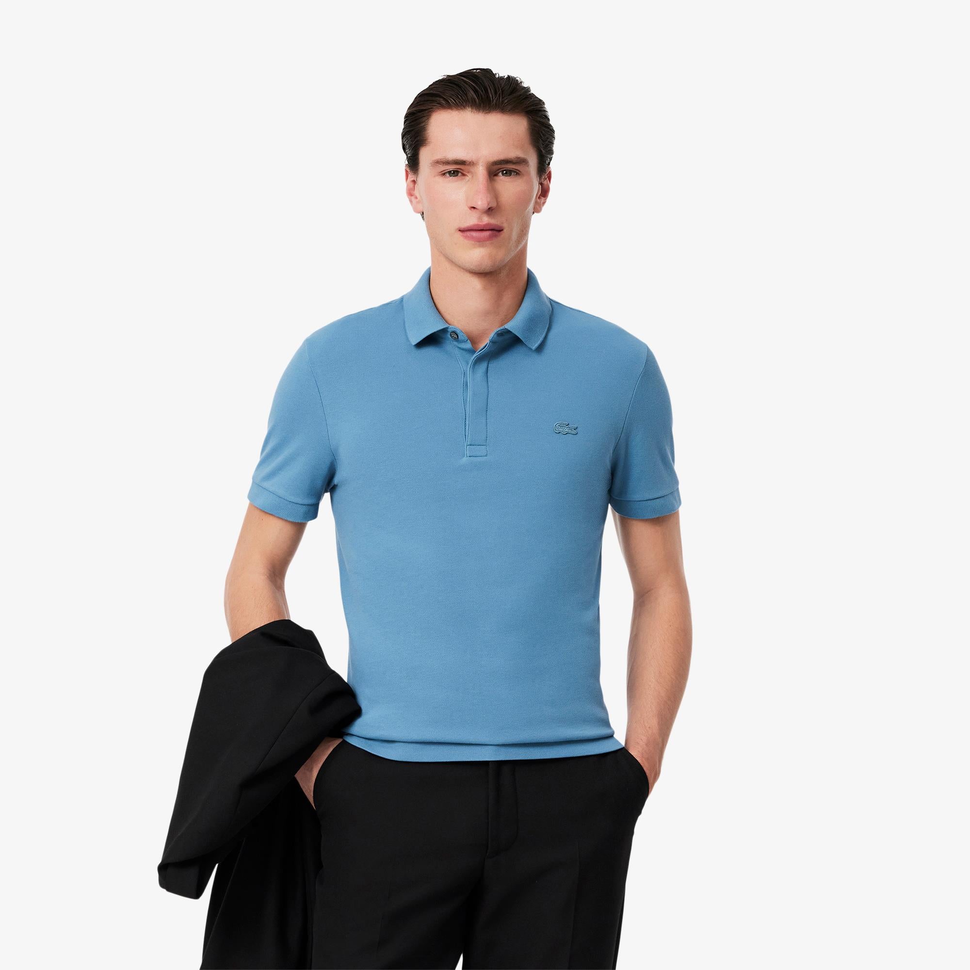 Lacoste Mens Regular Fit Paris Polo Shirt Limestone