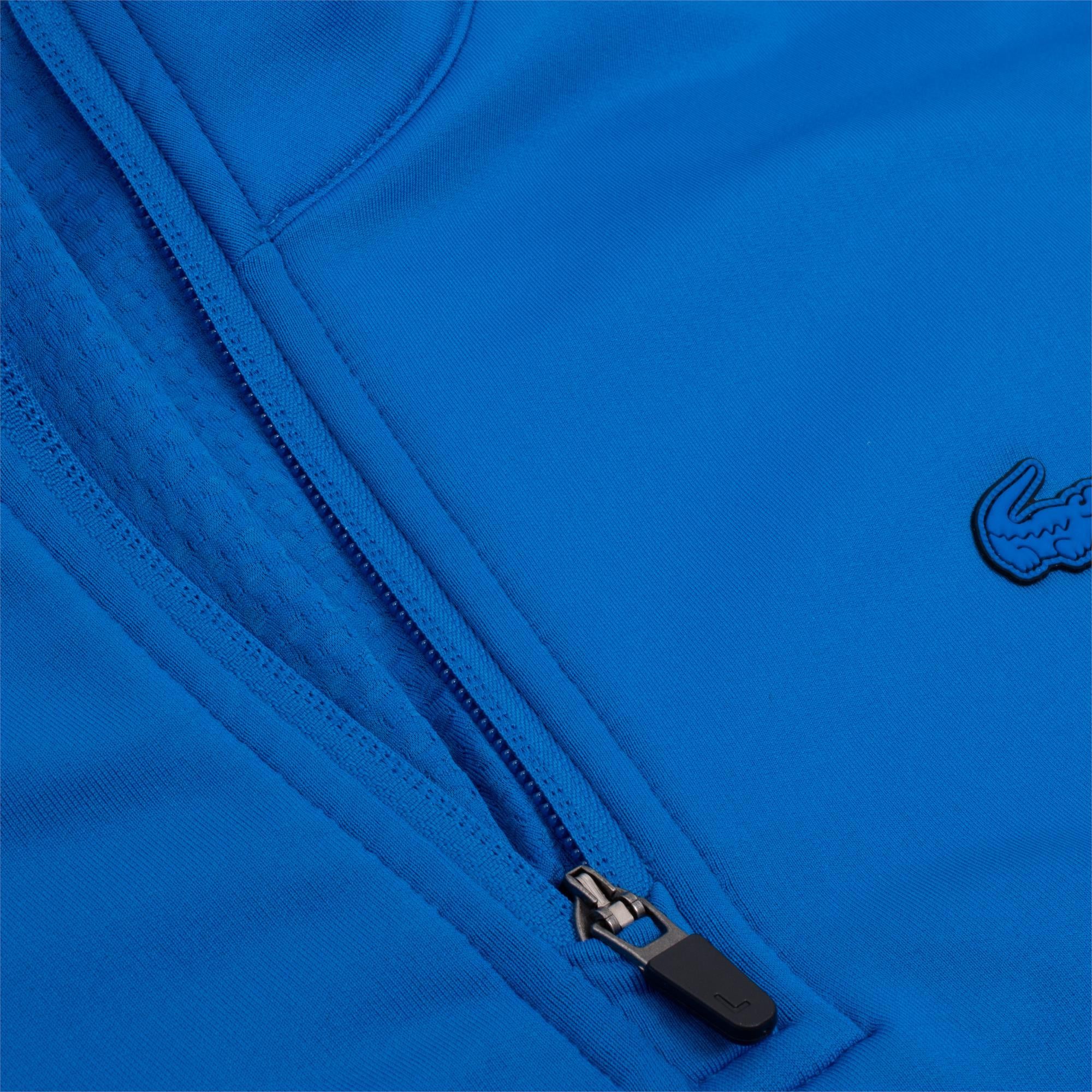 Lacoste Mens Sport Zip High Neck Sweatshirt Blue