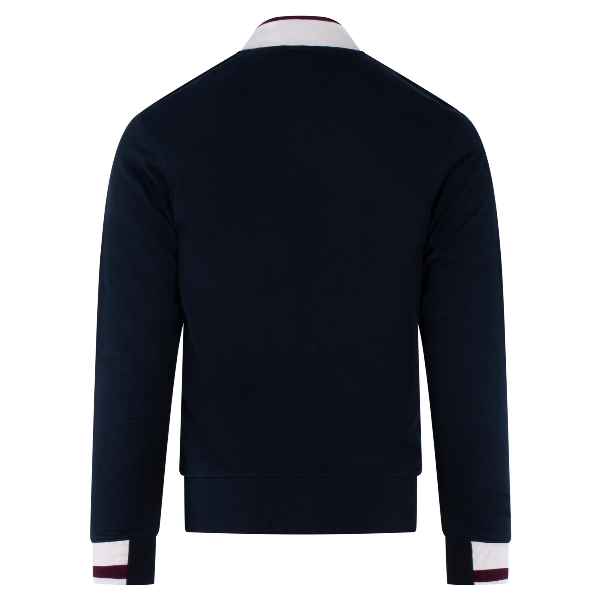 Lyle & Scott Half Tipped Jersey Bomber Jacket Dark Navy