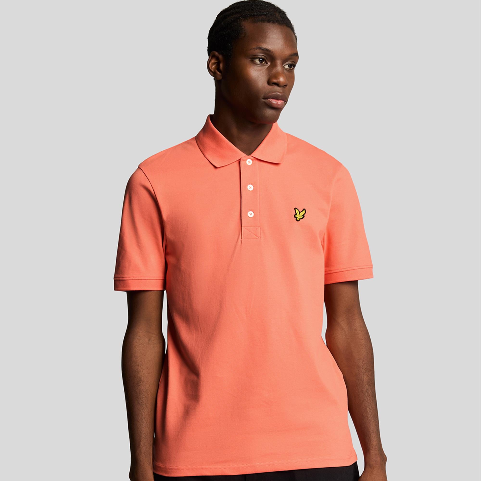 Lyle & Scott Plain Mens Polo Shirt Coral Stand