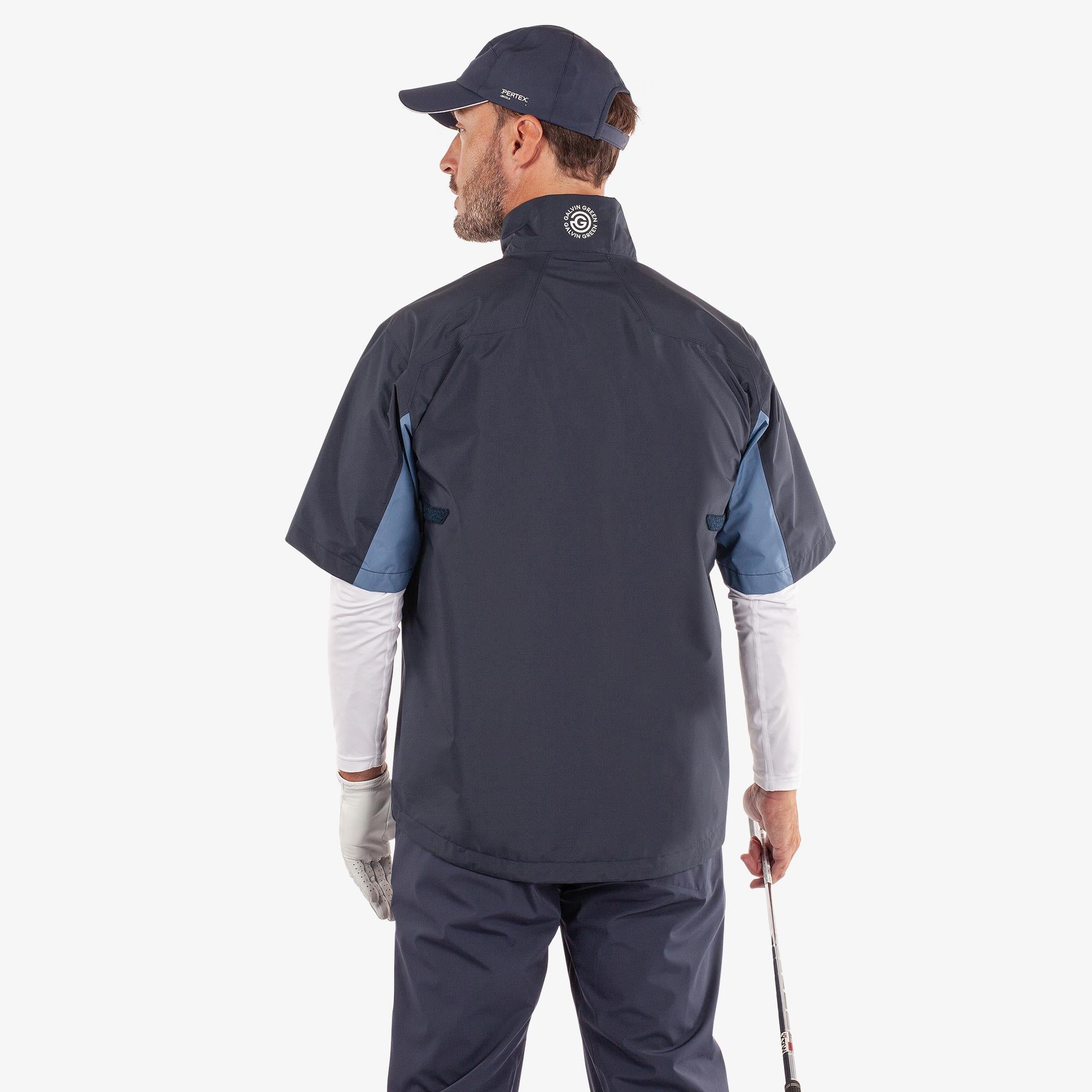 Galvin Green Air Dryvr Pertex Mens Short Sleeve Waterproof Golf Jacket Navy/Moonlight Blue